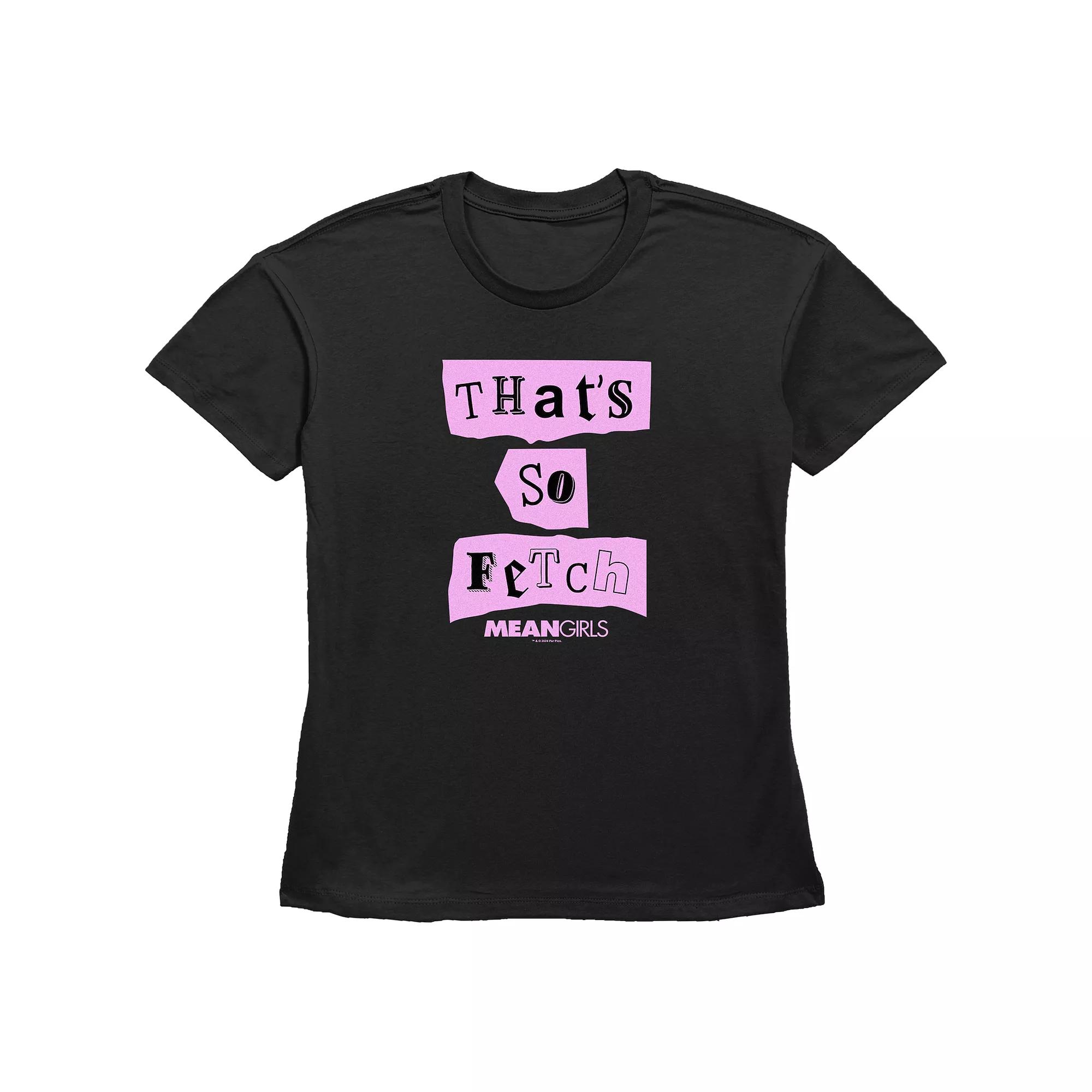 Women's Mean Girls That's So Fetch Quote Basic Fit Graphic Tee, Girl's, Size: XS, Black Product Image