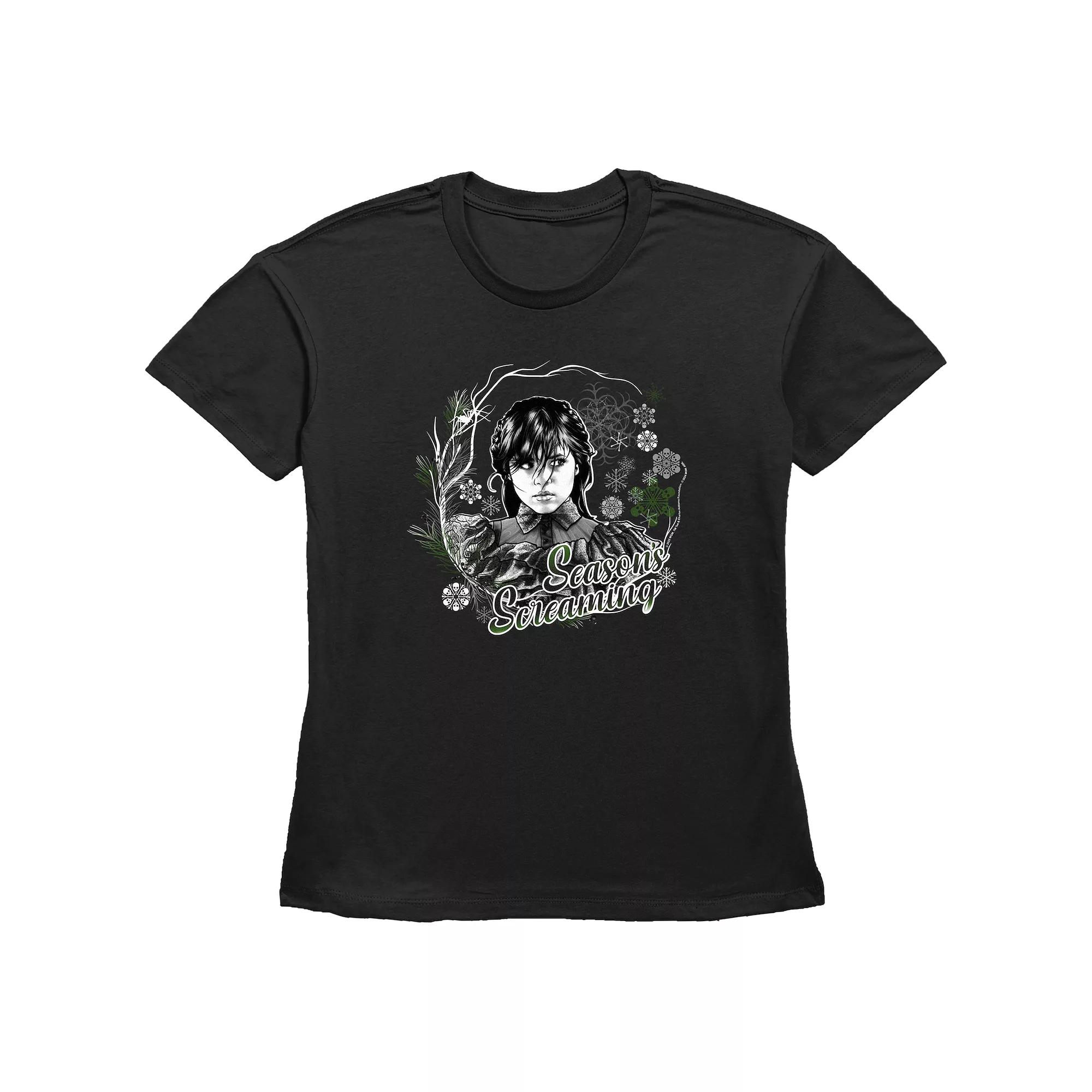 Women's Wednesday Season's Screaming Graphic Tee,  Product Image