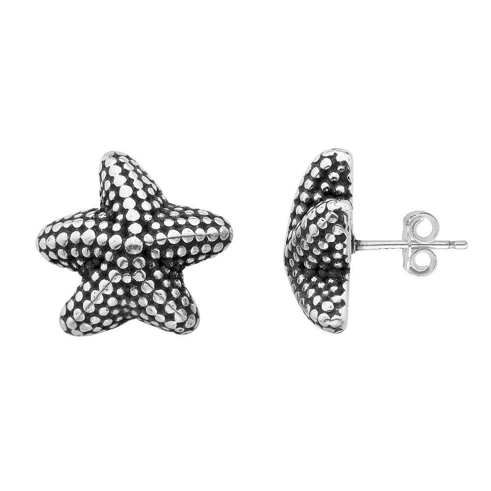 Sterling Silver Starfish Stud Earrings, Women's Product Image