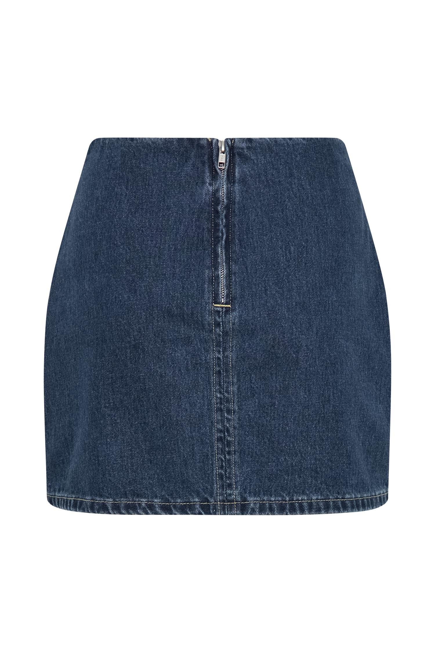 Ellie Denim Mini Skirt - Dark Blue Product Image