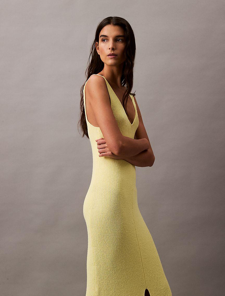 Boucle Ribbed Sleeveless Midi Dress Product Image