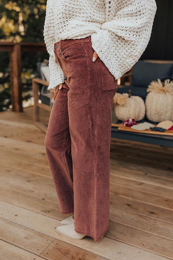 The Madelyn High Waist Corduroy Pants in Maple Product Image