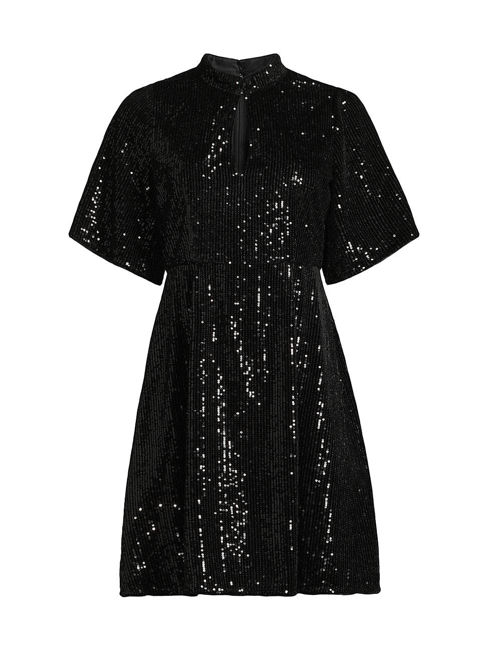 Womens Eve Sequined Short-Sleeve Minidress Size 0 Product Image