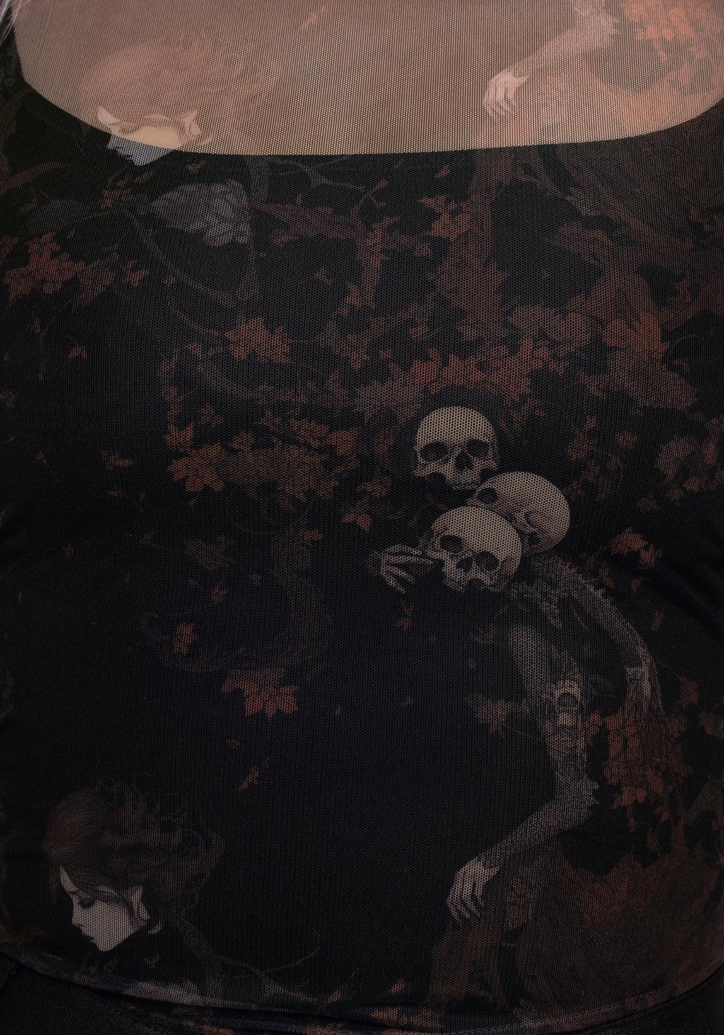 Underworld Printed Mesh High Neck Top Product Image