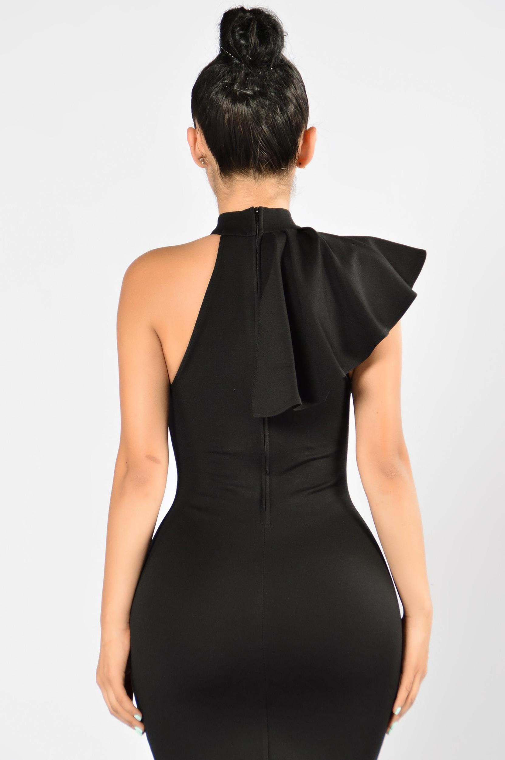 Ruffle Butter Dress - Black Product Image