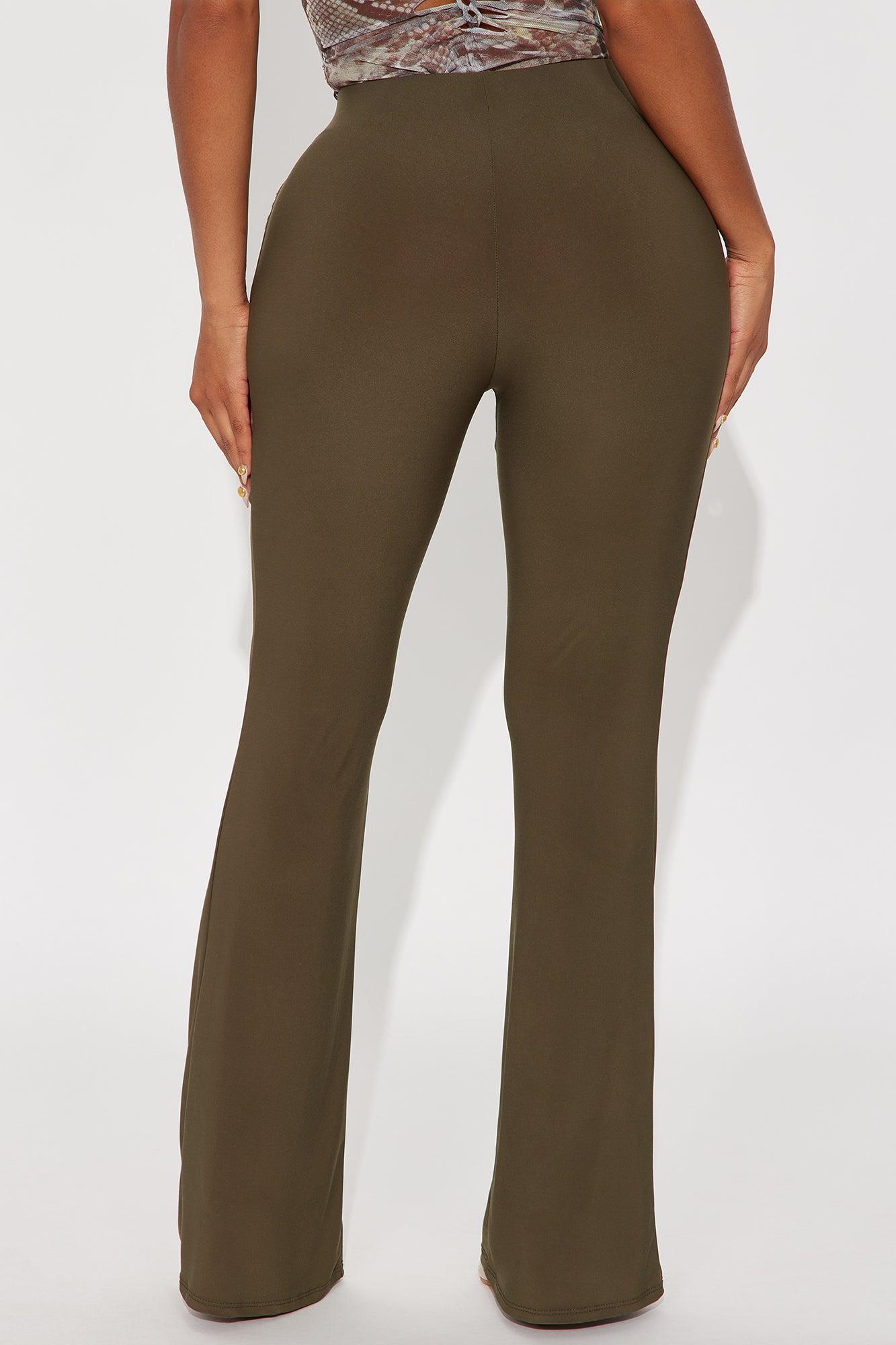 Waiting On You Flare Pant 32″ - Olive Female Product Image