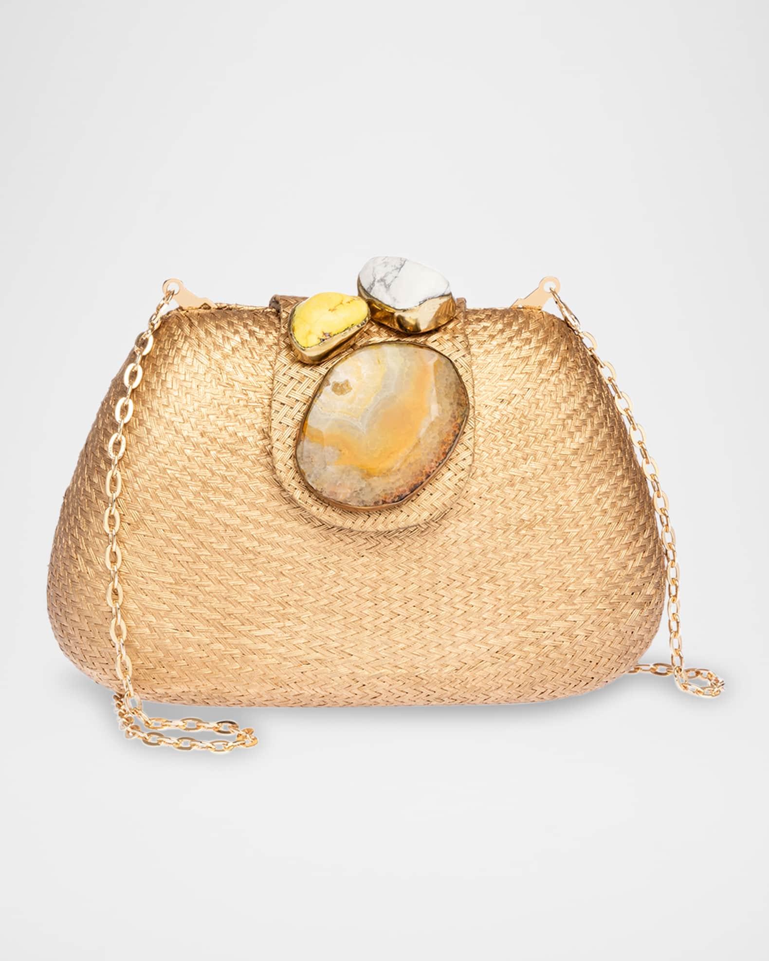 Tamu Stone Tassel Woven Clutch Bag Product Image