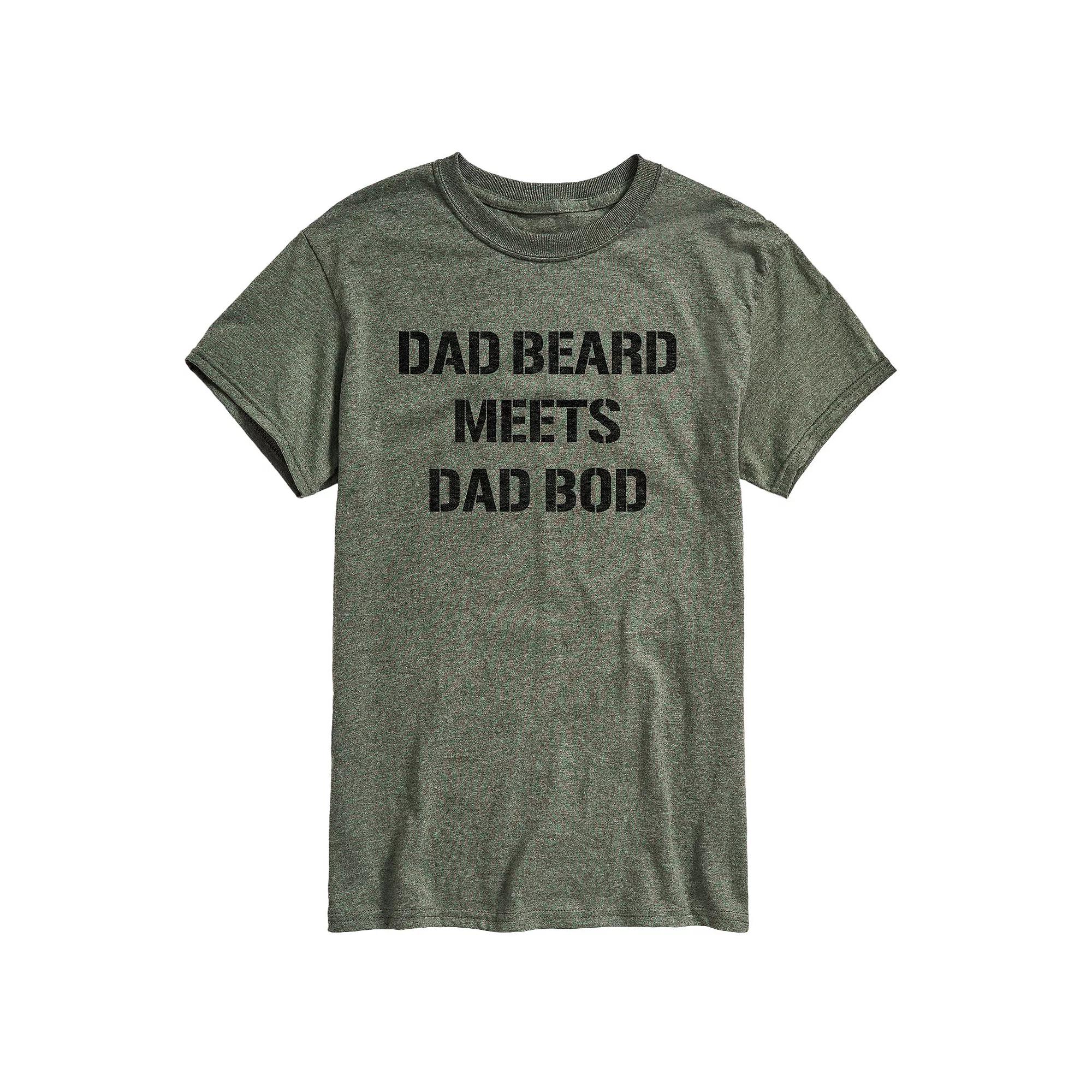 Men's Dad Beard Meets Dad Bod Graphic Tee,  Product Image