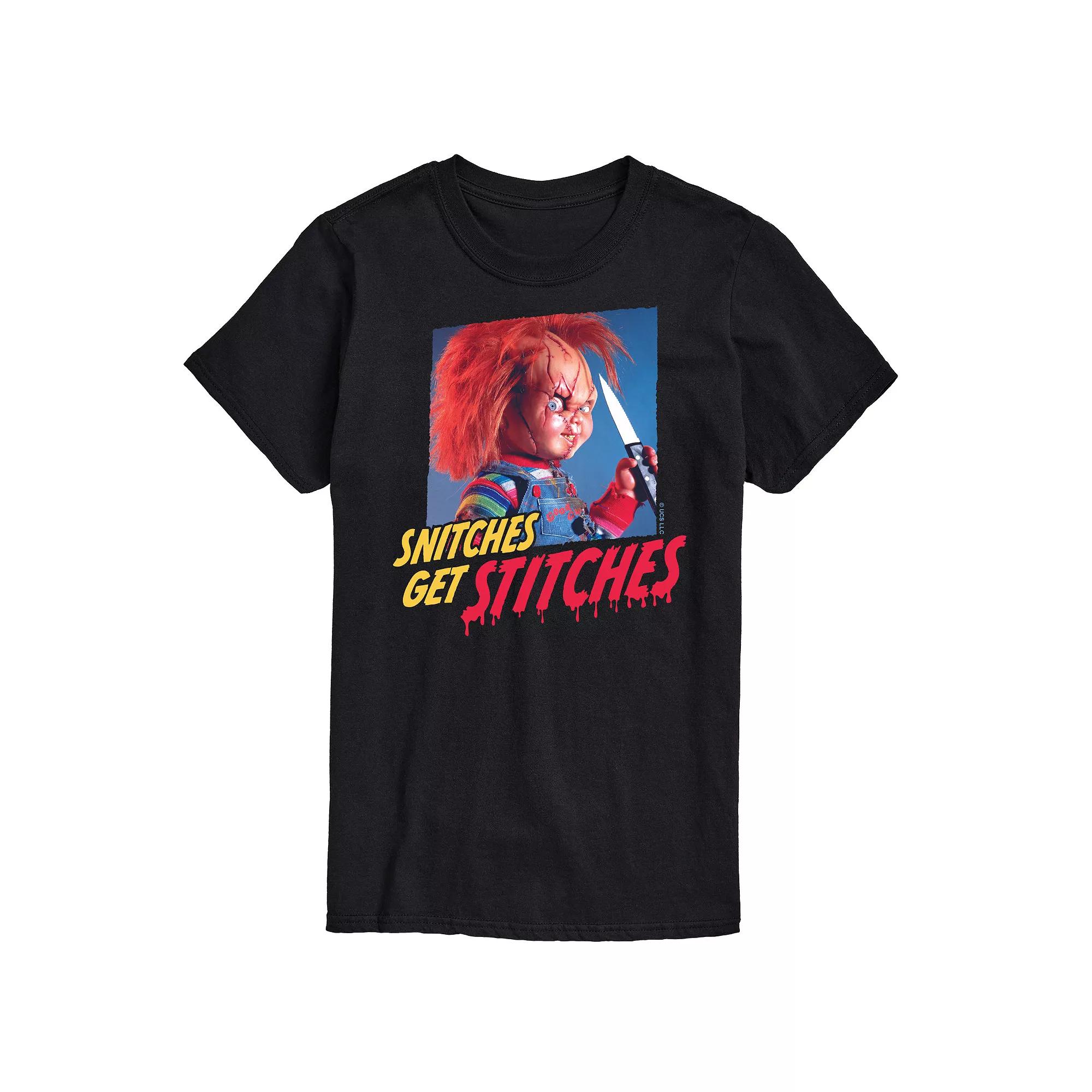 Big & Tall Chucky Snitches Get Stitches Graphic Tee, Men's,  Product Image