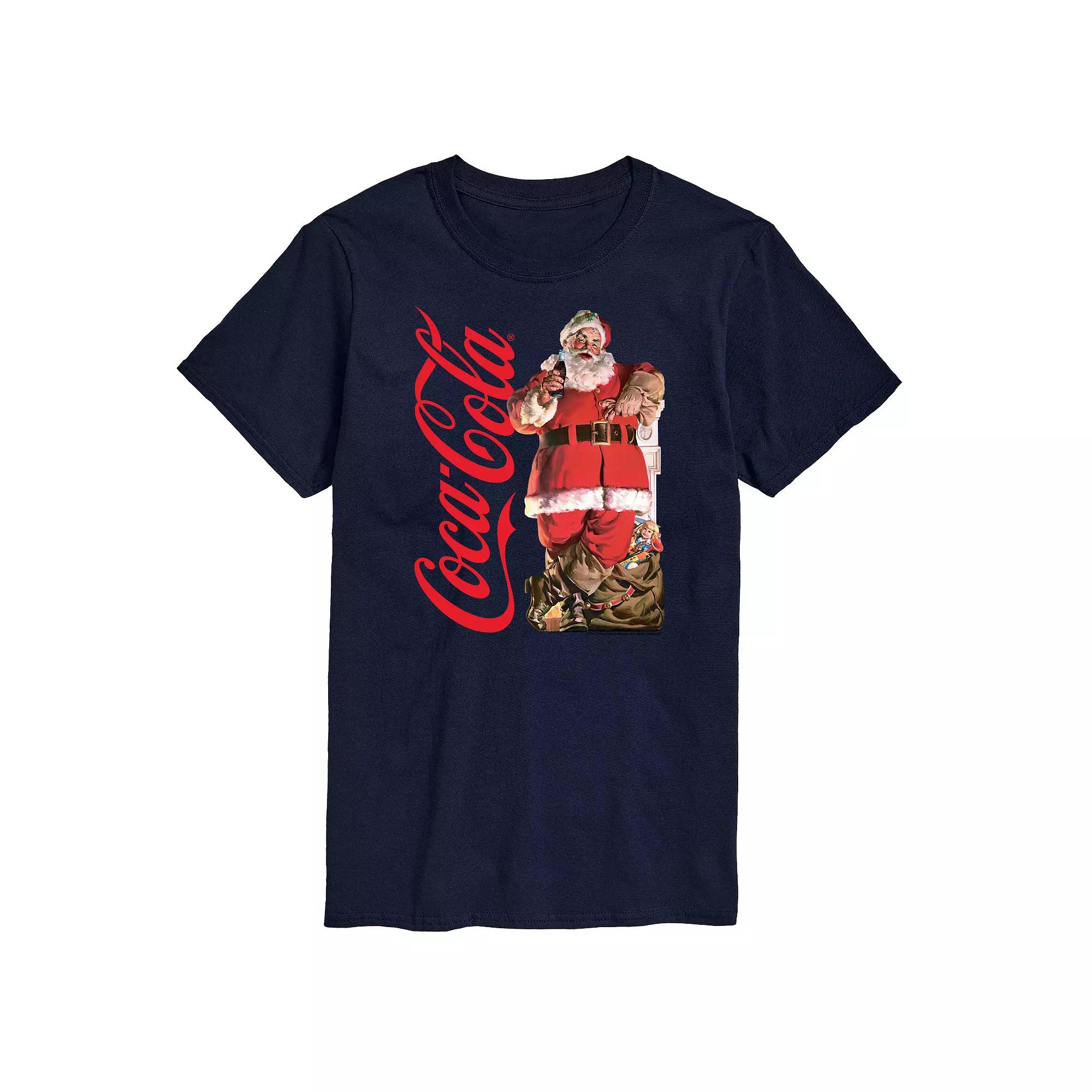 Big & Tall Coca-Cola Vintage Santa Graphic Tee, Men's,  Product Image