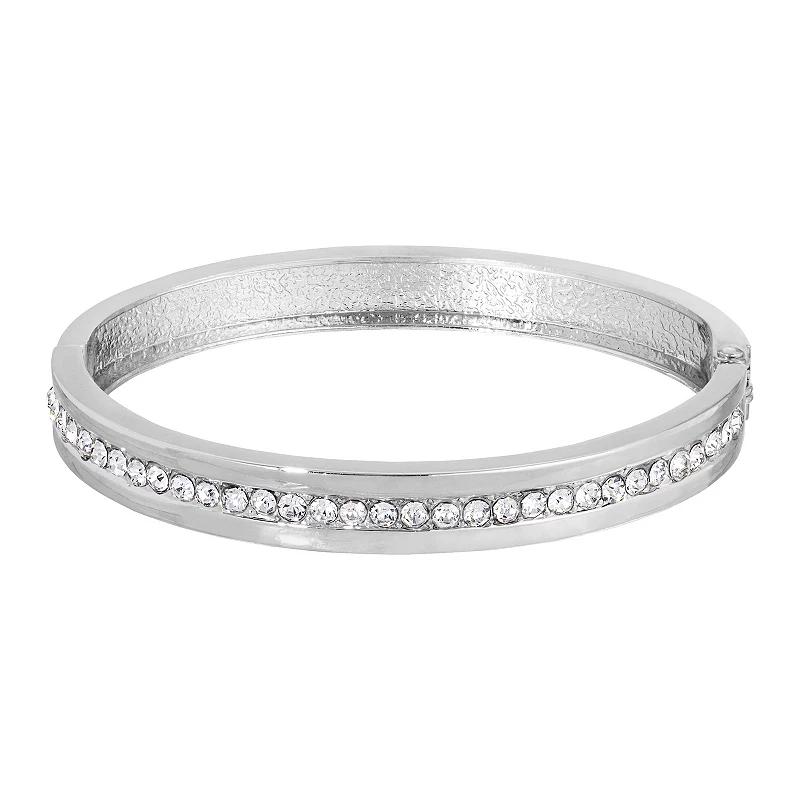 1928 Crystal Bangle Bracelet, Women's, White Product Image