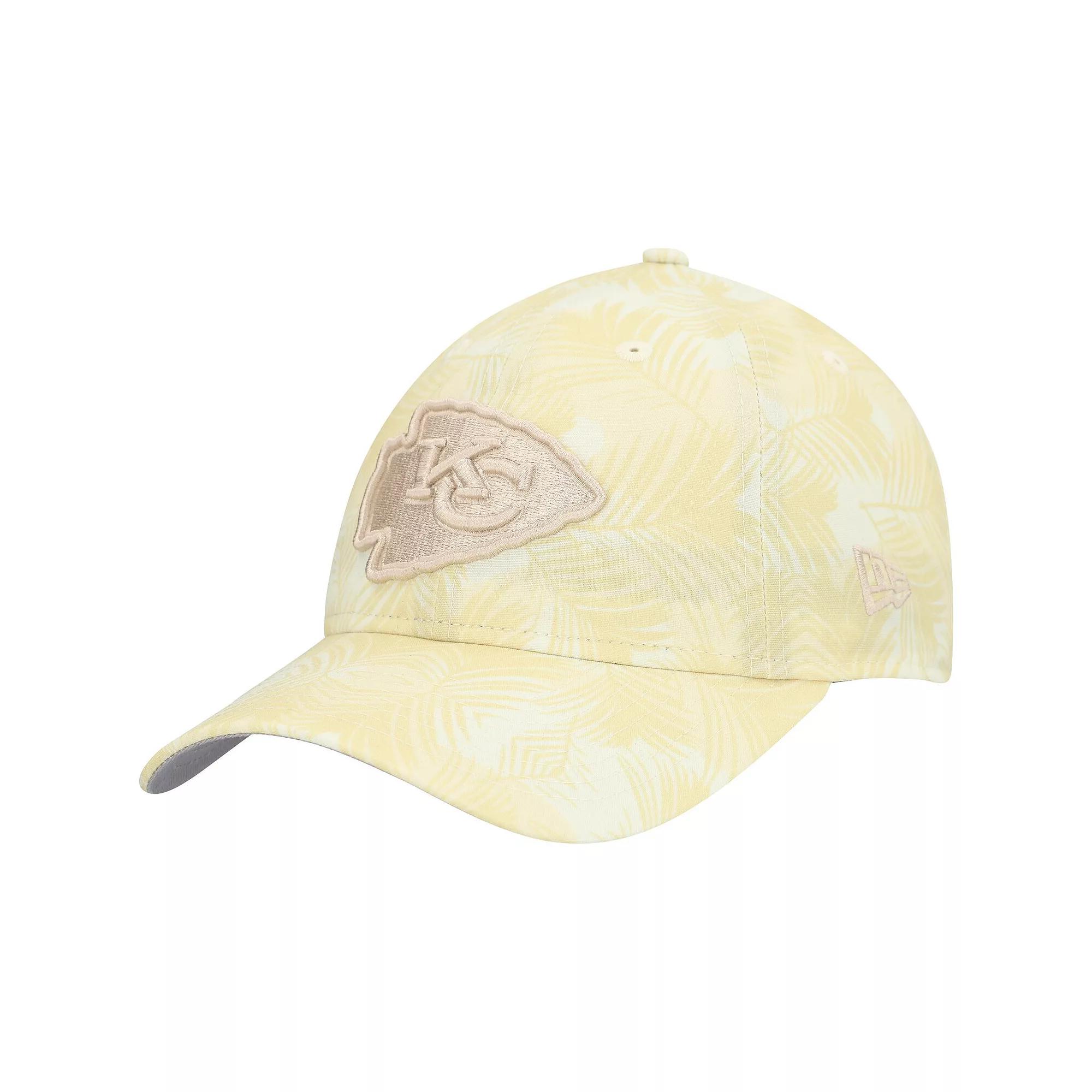 Women's New Era Cream Kansas City Chiefs Frond 9TWENTY Adjustable Hat, Beige Product Image