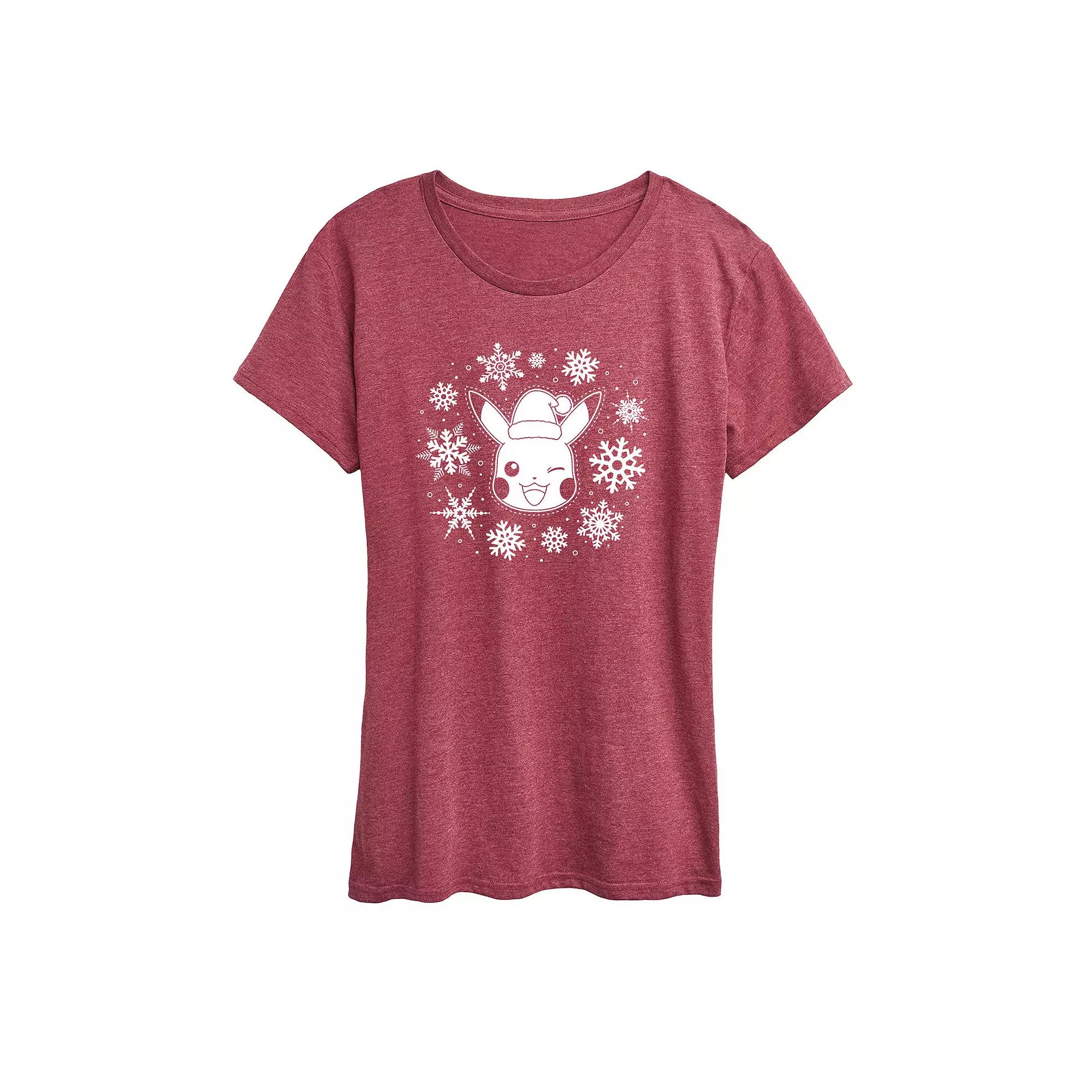 Women's Pokemon Pikachu Snowflakes Tee,  Product Image