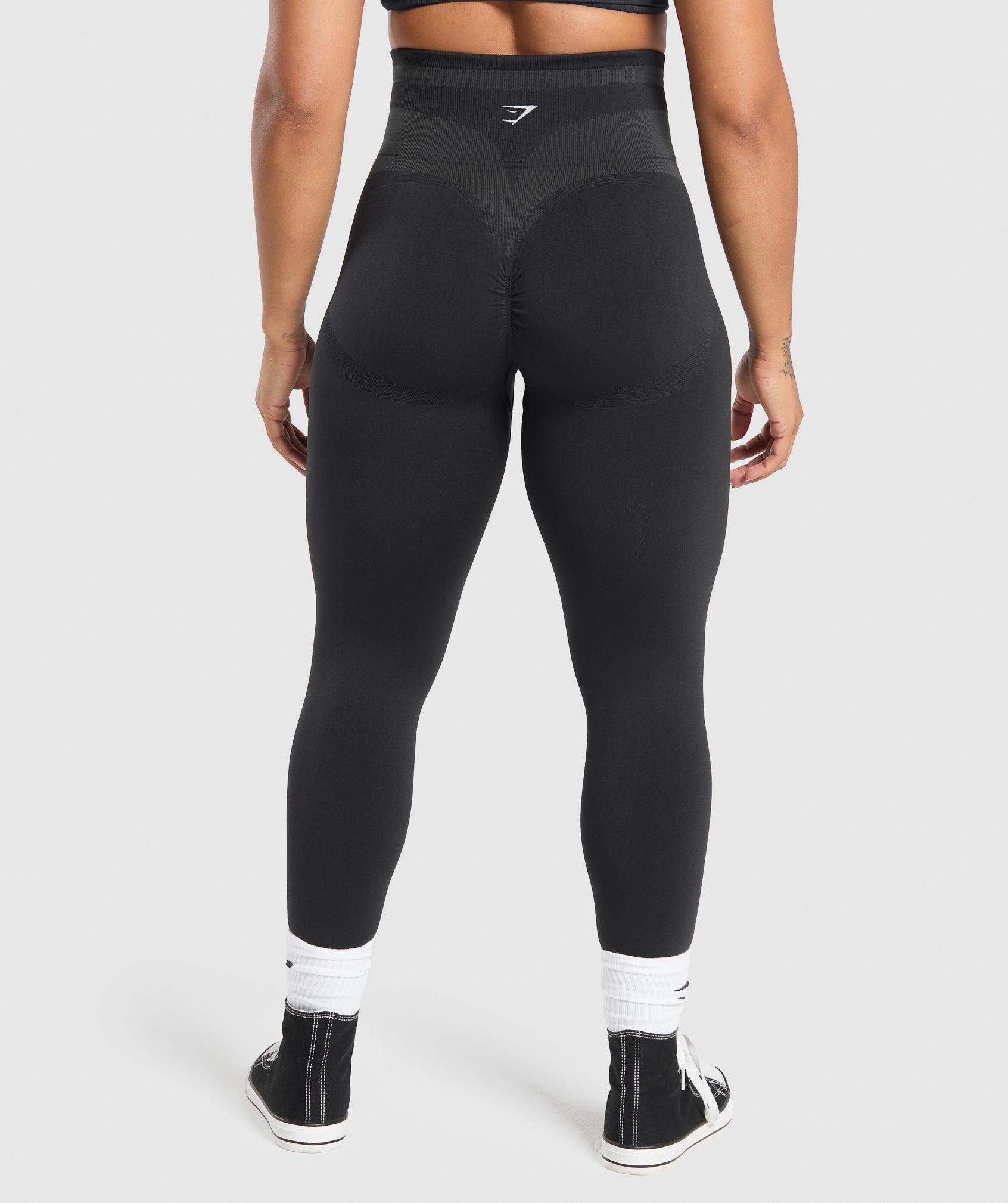 Gymshark Glute Boost Seamless Leggings - Black/Asphalt Grey Female Product Image