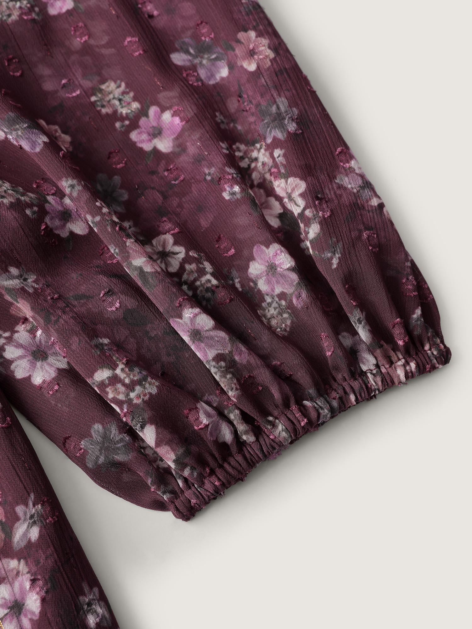 Floral Print Pleated Waist Mini Dress Female Product Image