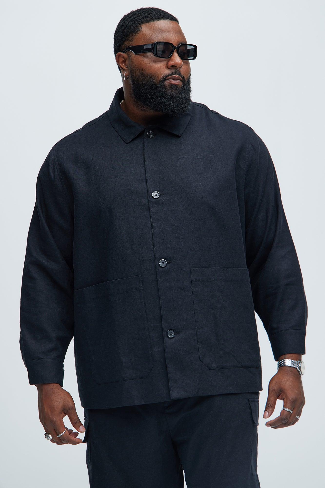 Bahamas Linen Chore Jacket - Black Product Image