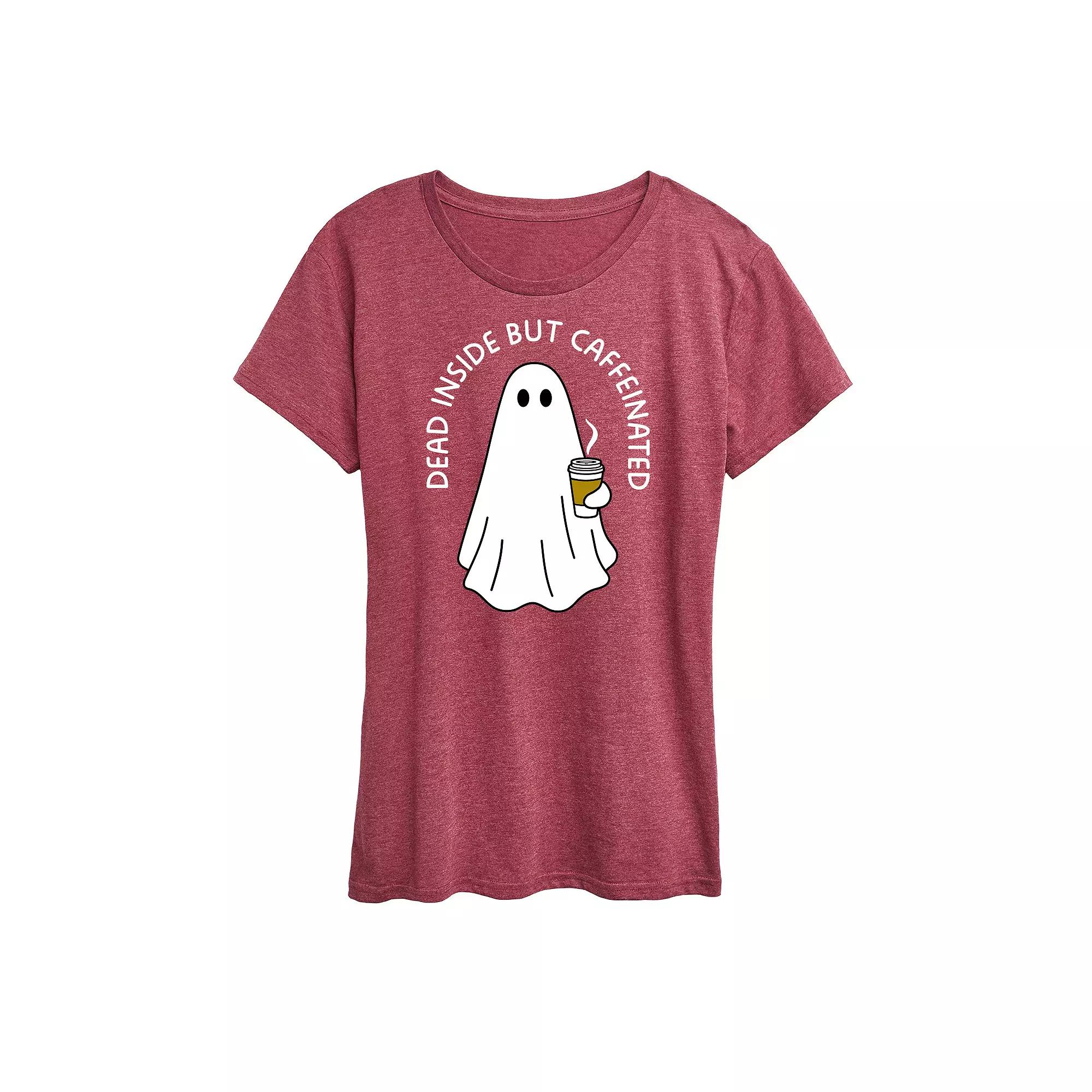 Women's Dead Inside Caffeinated Ghost Graphic Tee,  Product Image