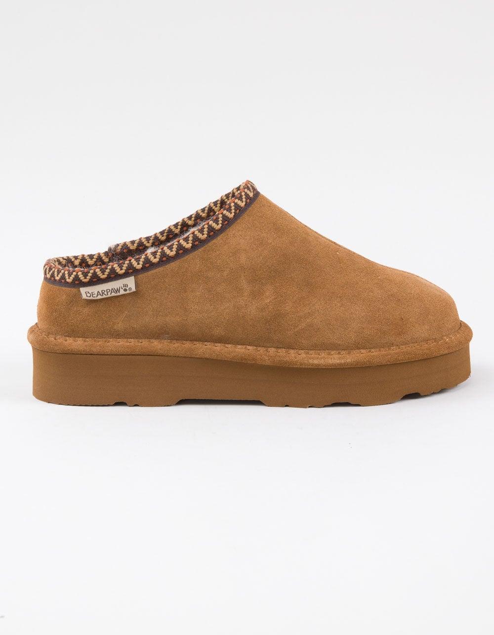 BEARPAW Martis Womens Suede Slippers - BROWN Product Image