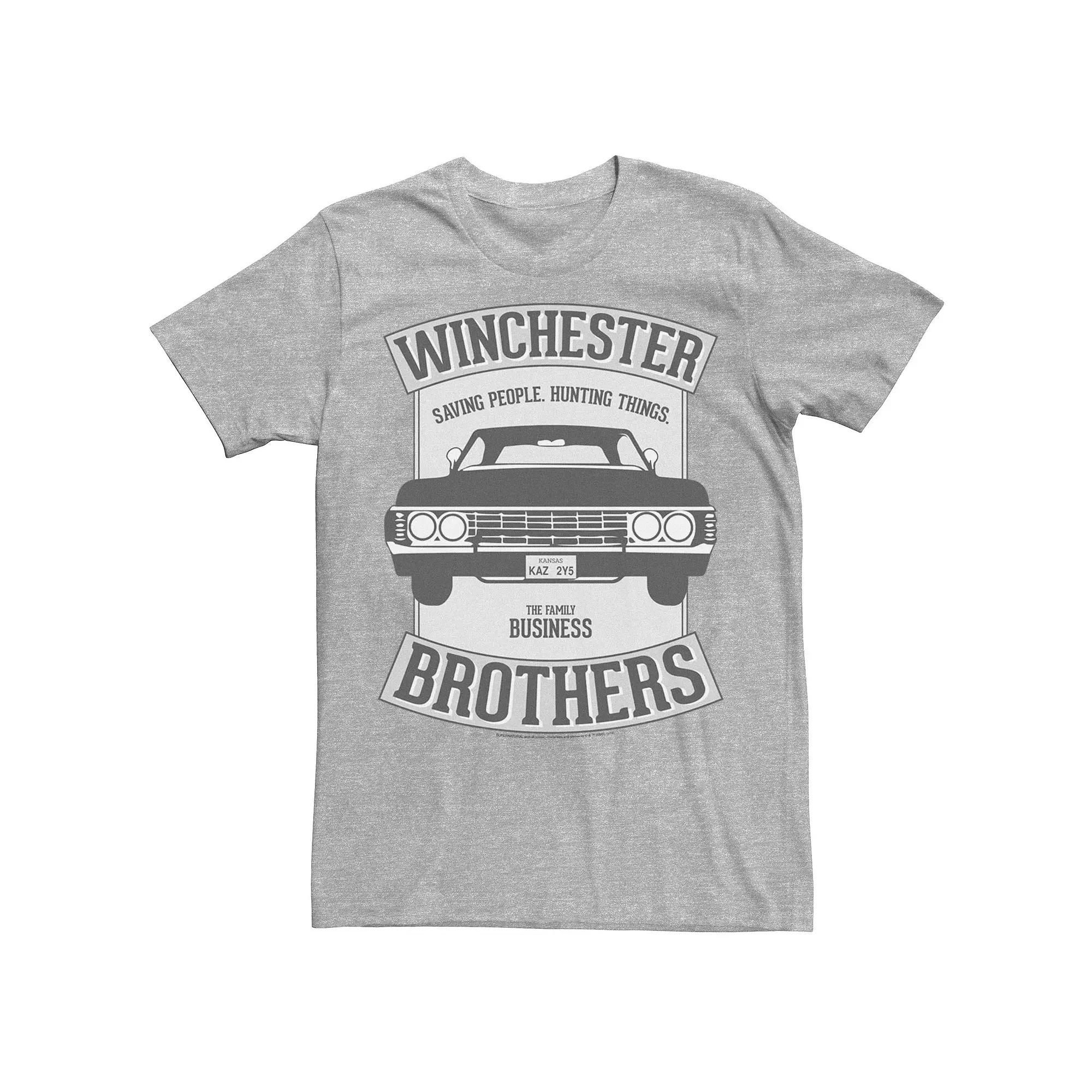 Men's Supernatural Winchester Brothers Saving People. Hunting Things. Tee,  Product Image