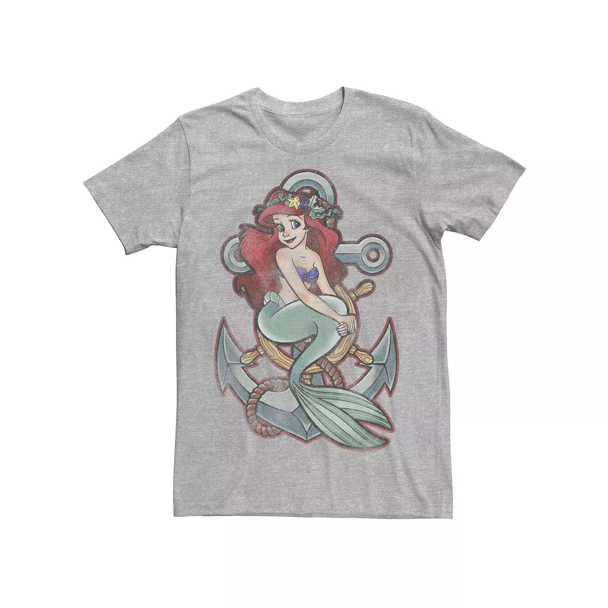 Disney's The Little Mermaid Tattoo Anchor Pose Men's Tee,  Product Image