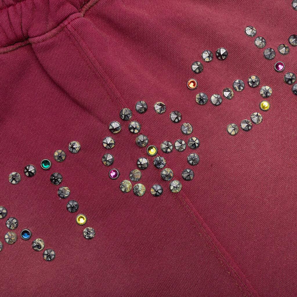 Star Studded Sweatpant - Burgundy Male Product Image