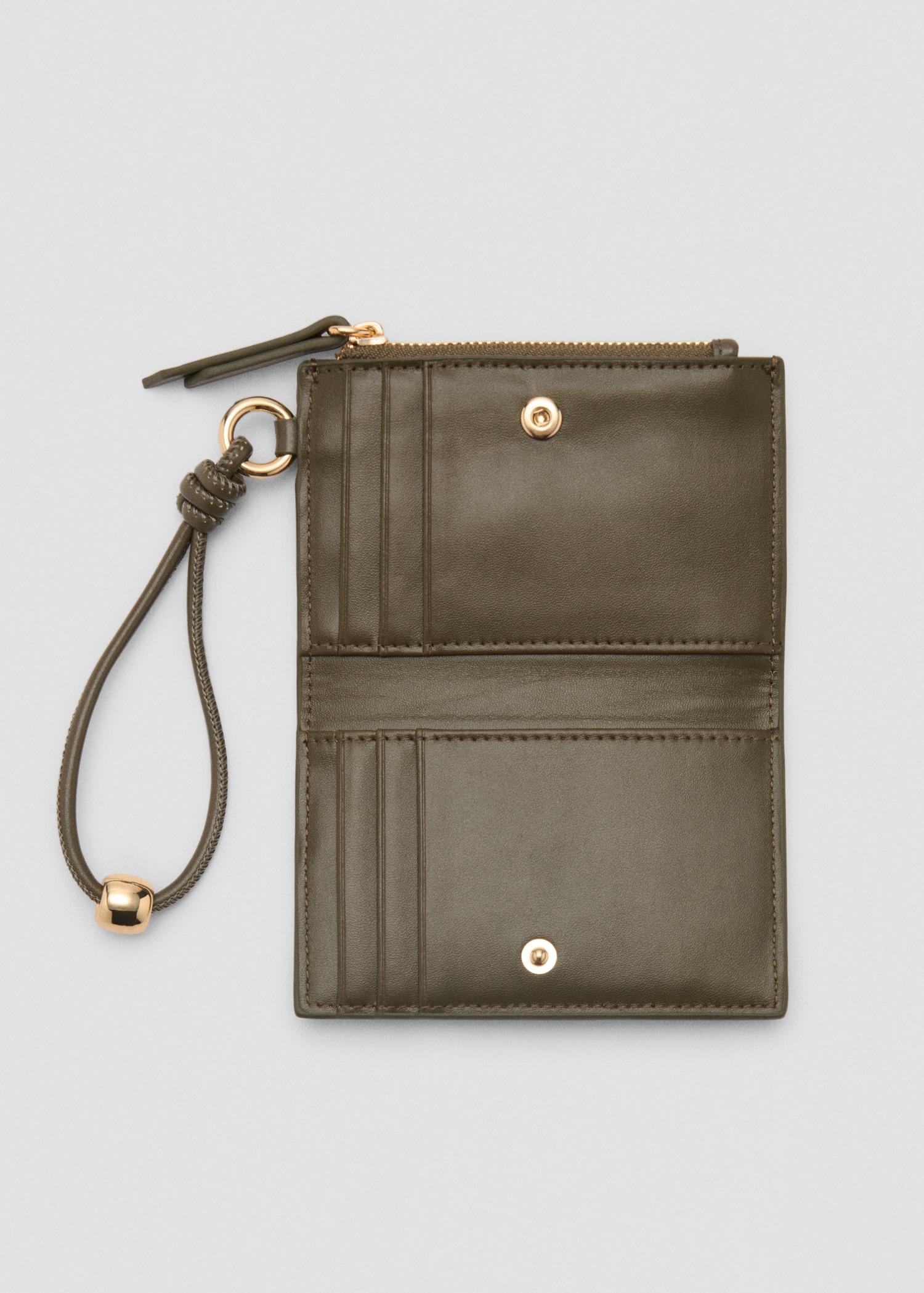 Leather-effect wallet with zipper - Women | MANGO USA Product Image