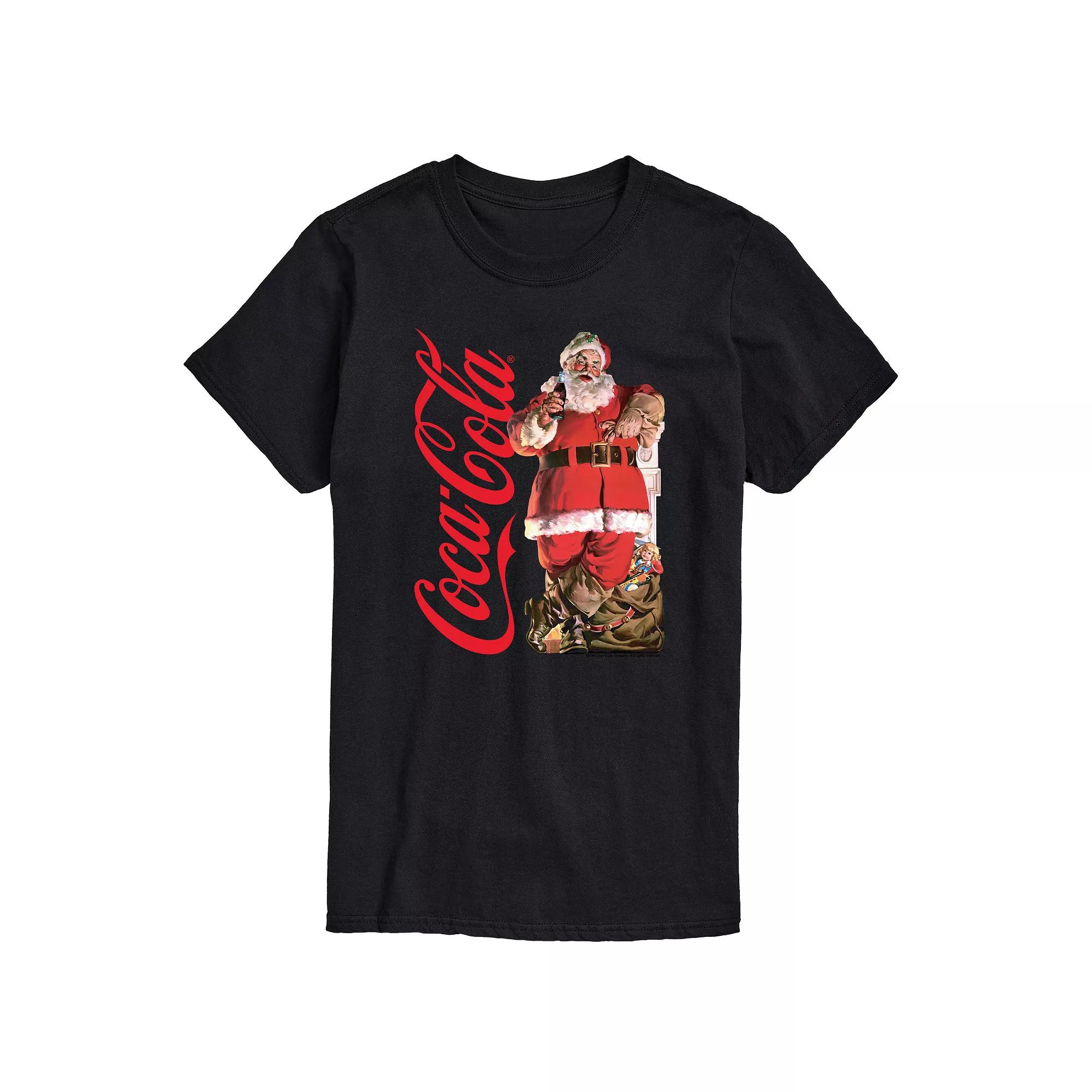 Big & Tall Coca-Cola Vintage Santa Graphic Tee, Men's,  Product Image