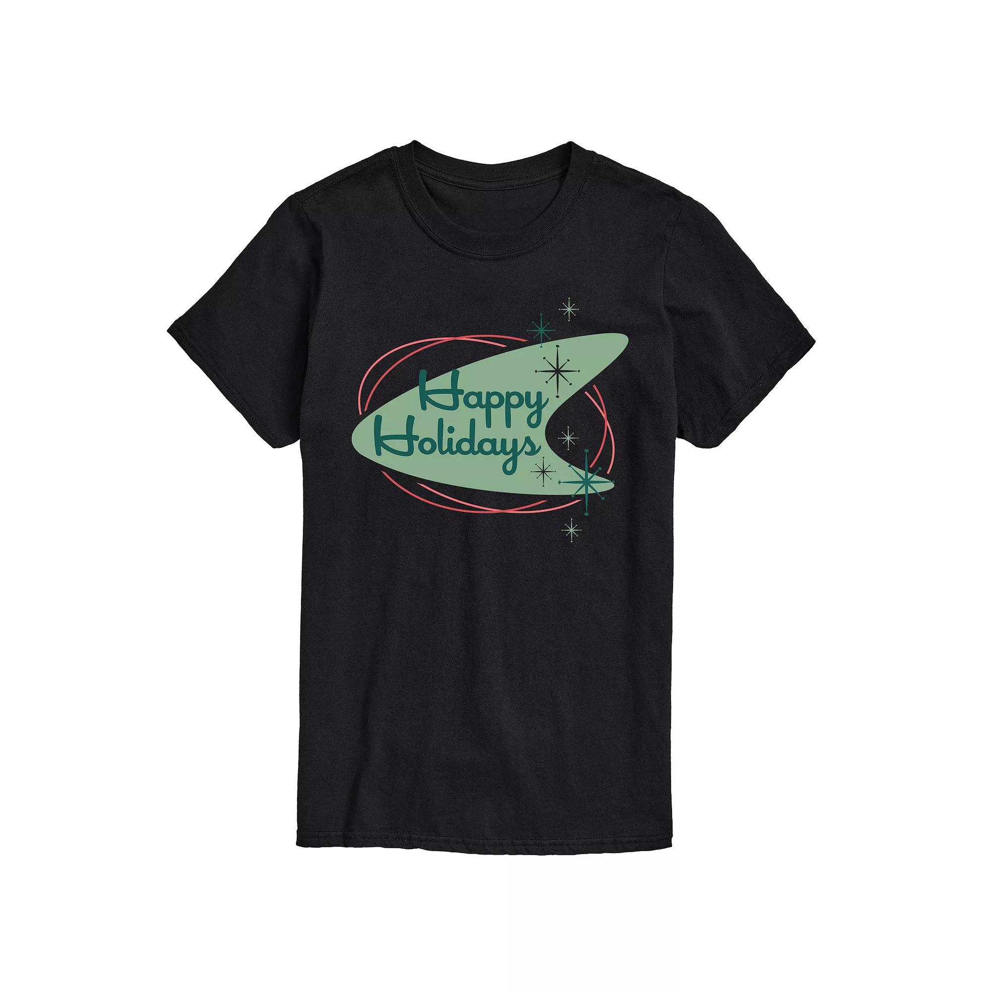 Men's Happy Holidays Sign Graphic Tee,  Product Image