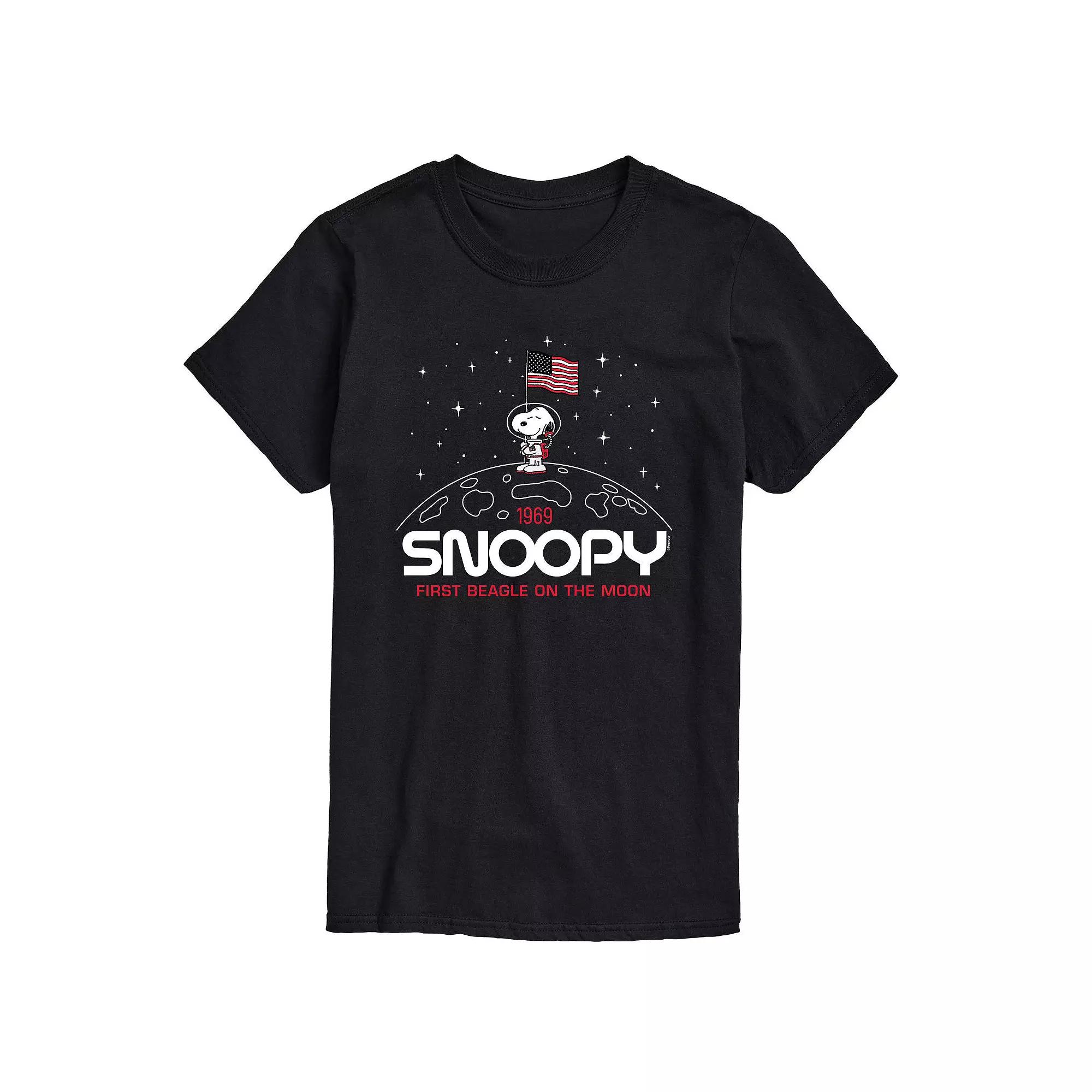 Men's Peanuts Snoopy Flag Moon Tee,  Product Image