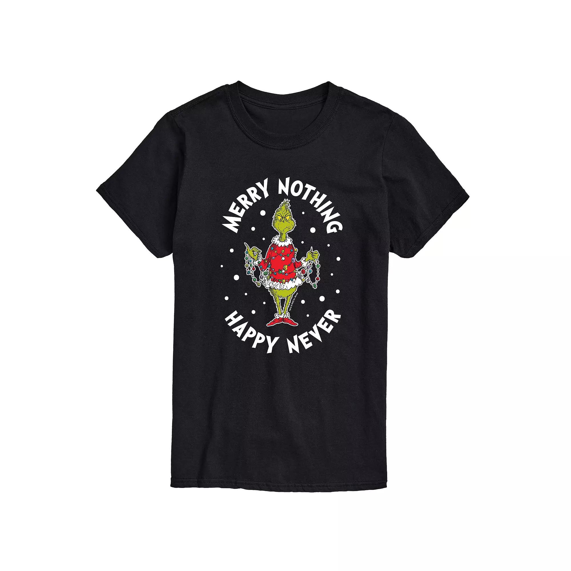 Men's Dr. Seuss Grinch Merry Nothing Happy Never Tee,  Product Image