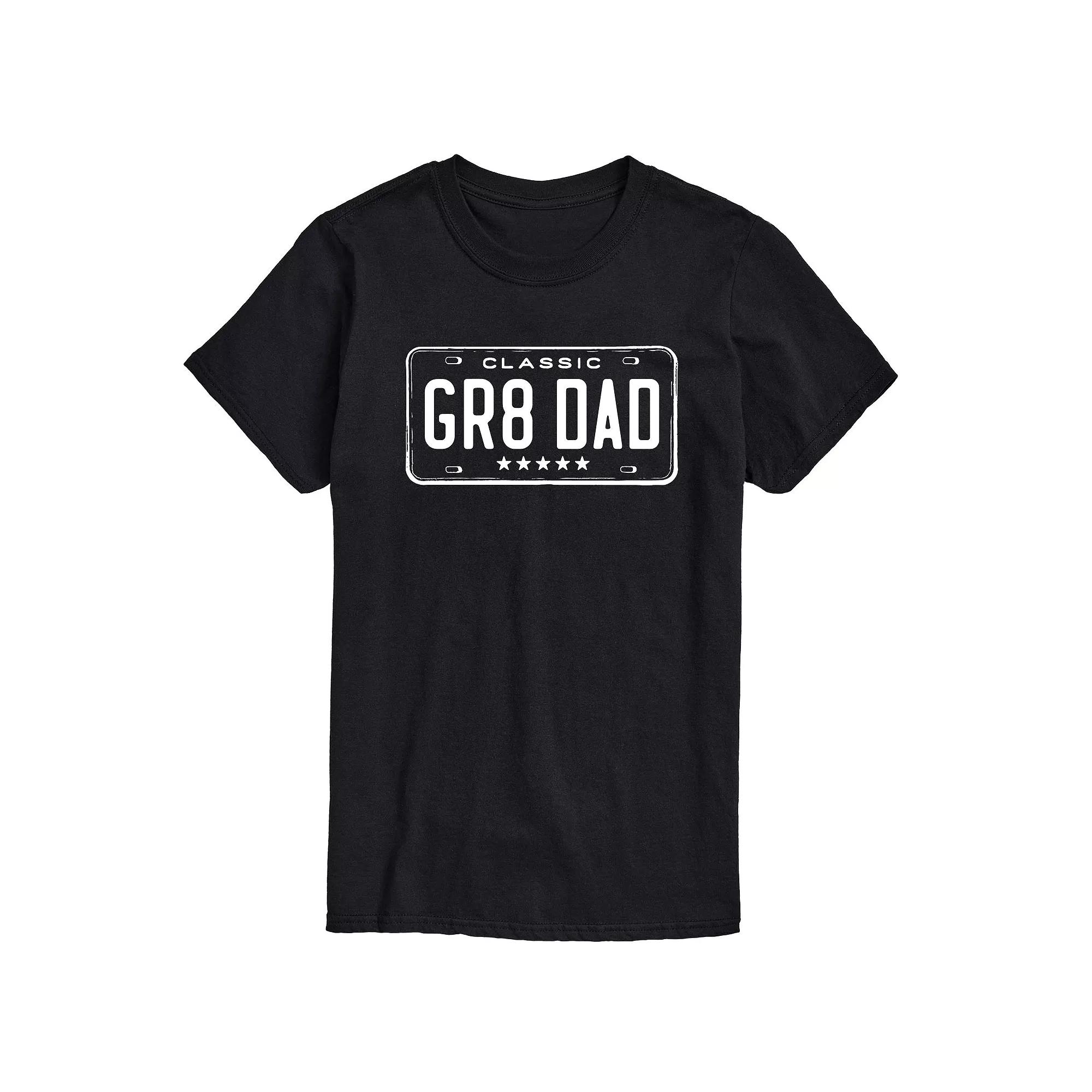 Men's GR8 DAD License Plate Graphic Tee,  Product Image