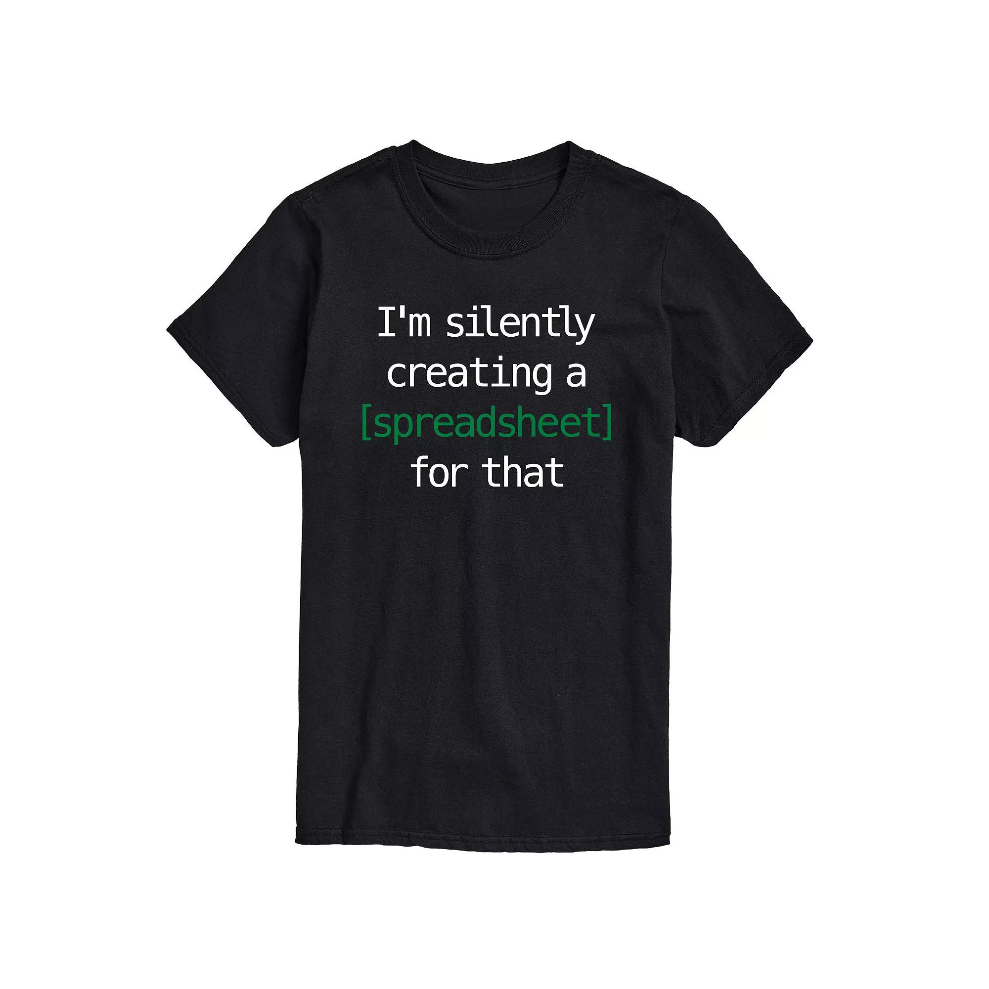 Big & Tall Silently Creating A Spreadsheet Graphic Tee, Men's,  Product Image