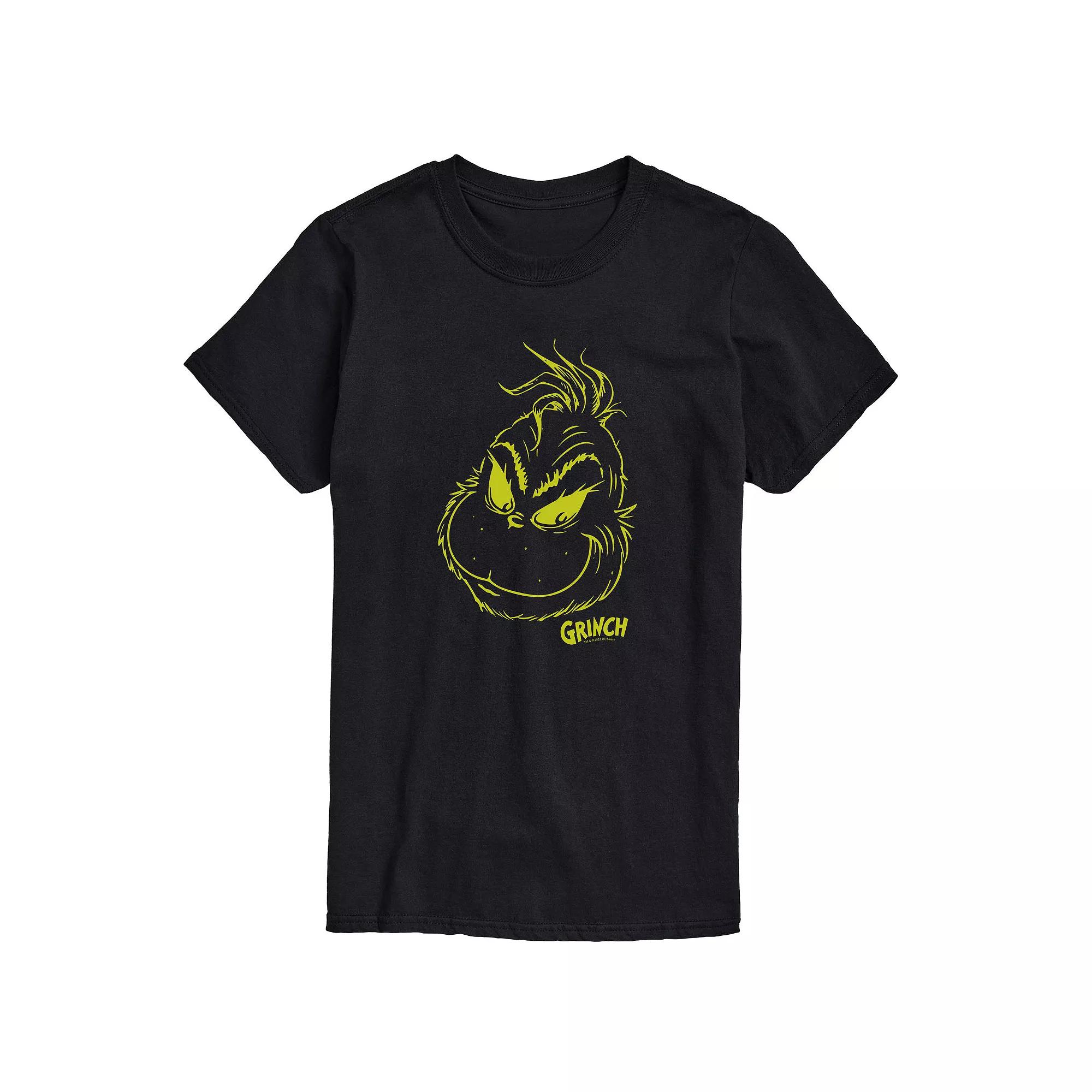 Big & Tall Grinch Face Tee, Men's,  Product Image