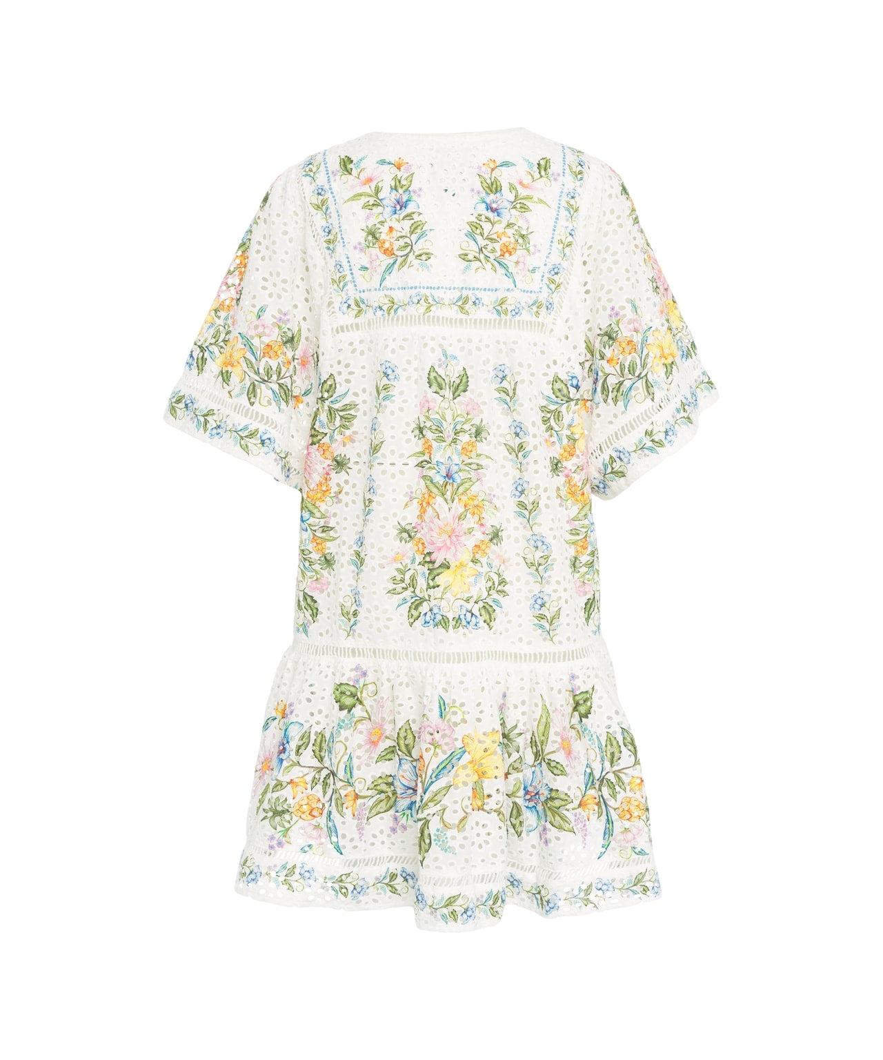 Mini dress with perforated embroidery Product Image