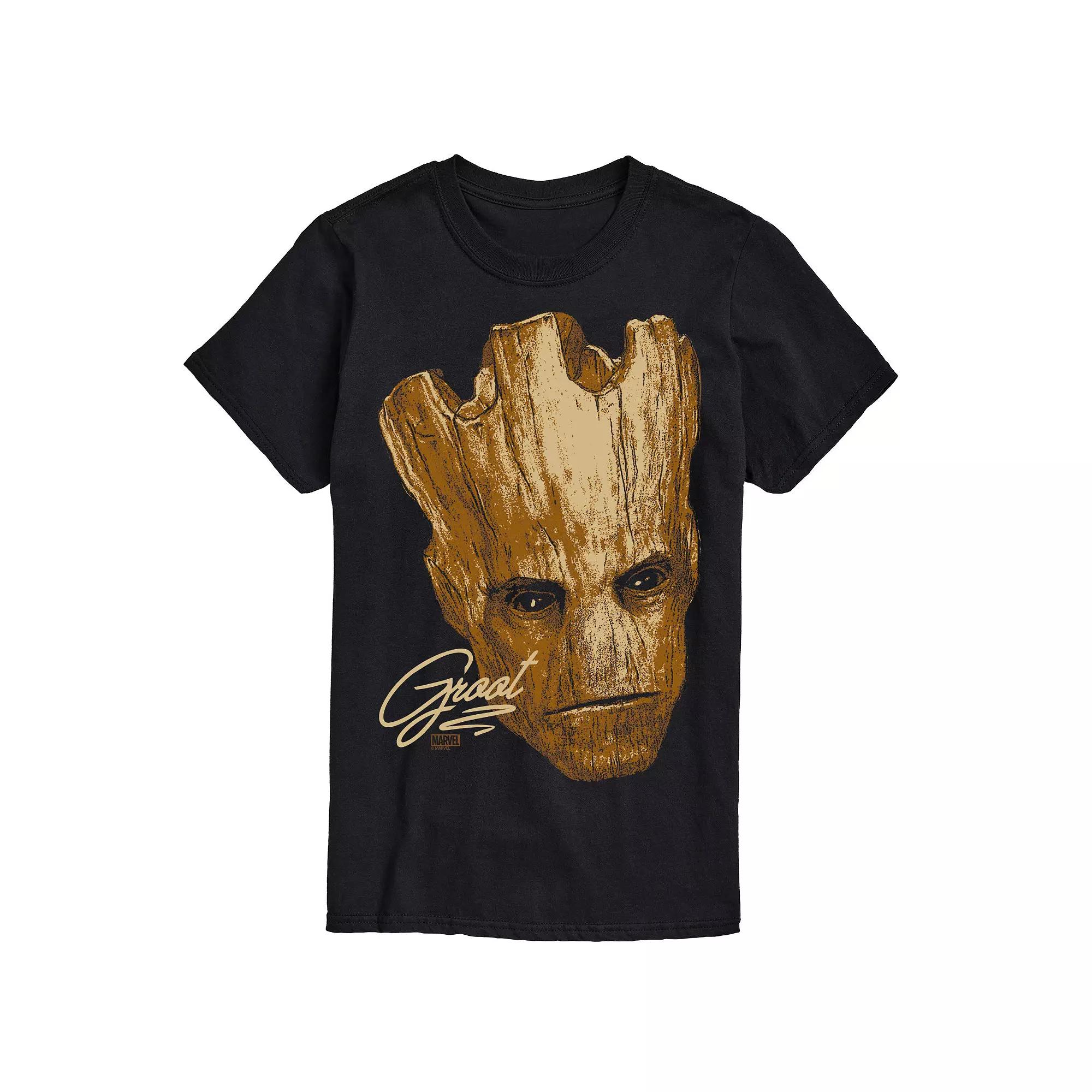 Men's Marvel Guardians Of The Galaxy Groot Head Portrait Over Product Image