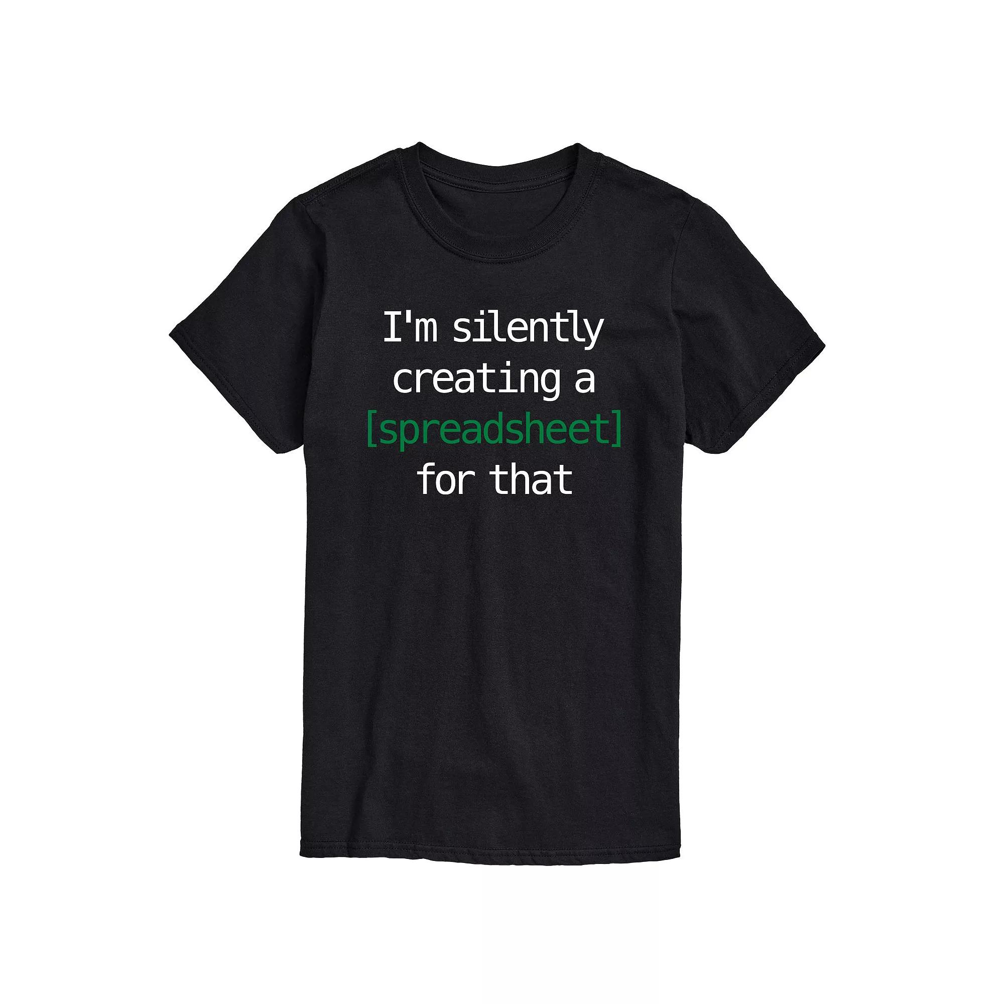 Big & Tall Silently Creating A Spreadsheet Graphic Tee, Men's,  Product Image