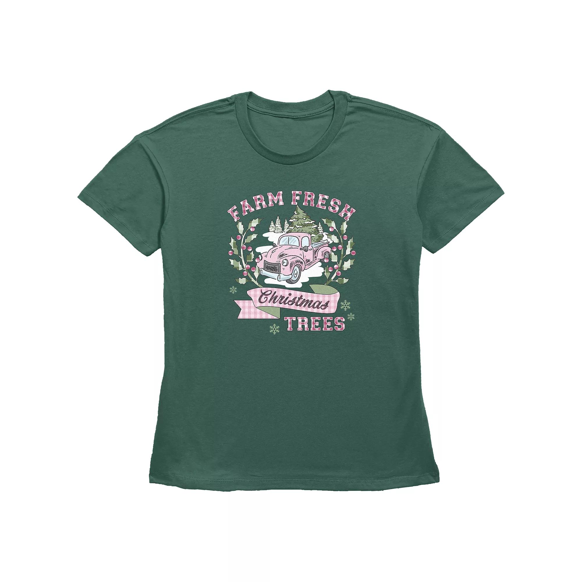 Women's Farm Fresh Christmas Trees Graphic Tee,  Product Image