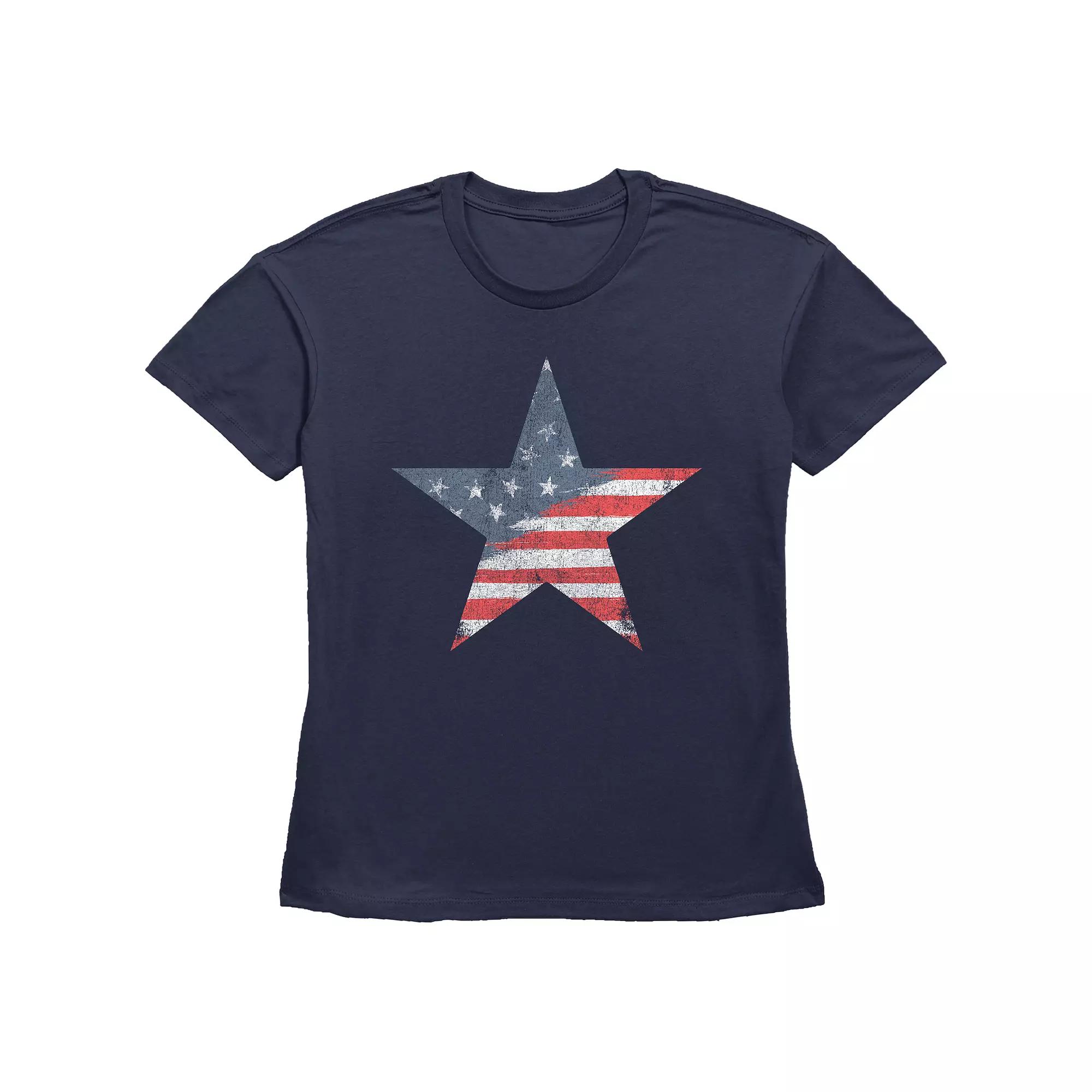 Women's Fifth Sun USA Flag Star Short Sleeve Graphic Tee, Girl's, Size: XXL, Blue Product Image