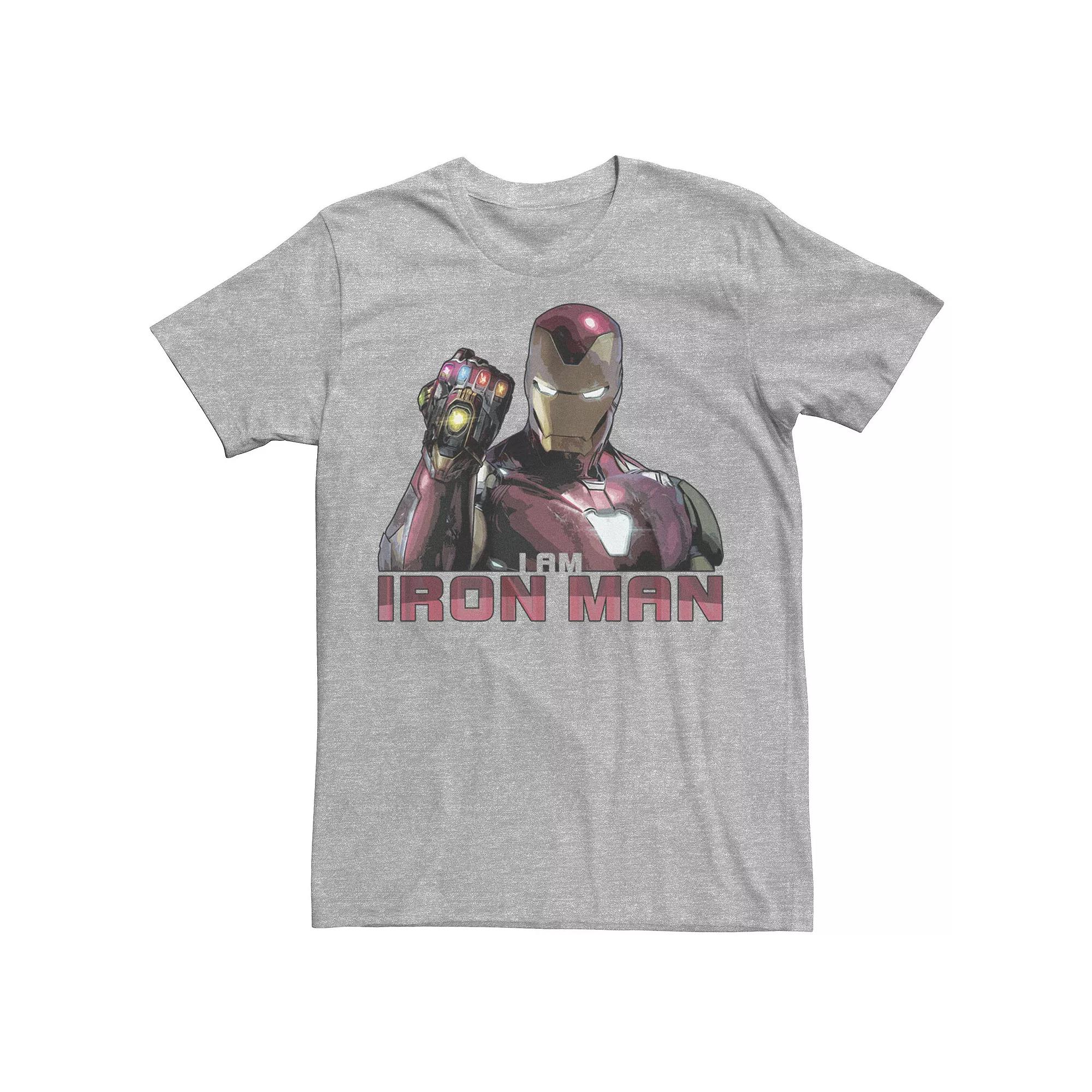 Men's Marvel Avengers Endgame I Am Iron Man Movie Quote Portrait Graphic Tee,  Product Image