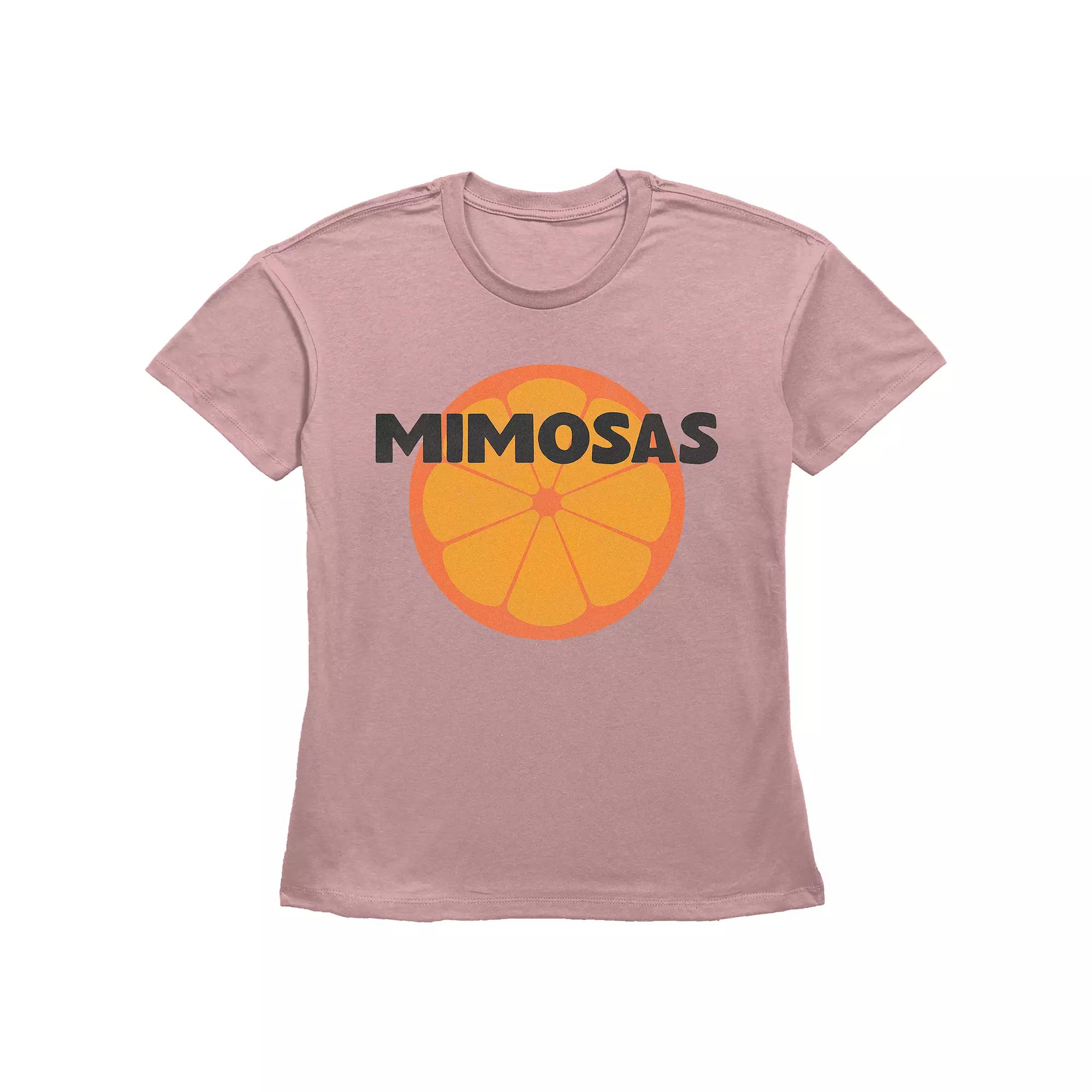 Women's Mimosas Basic Fit Graphic Tee, Size: Medium, Desert Pink Product Image