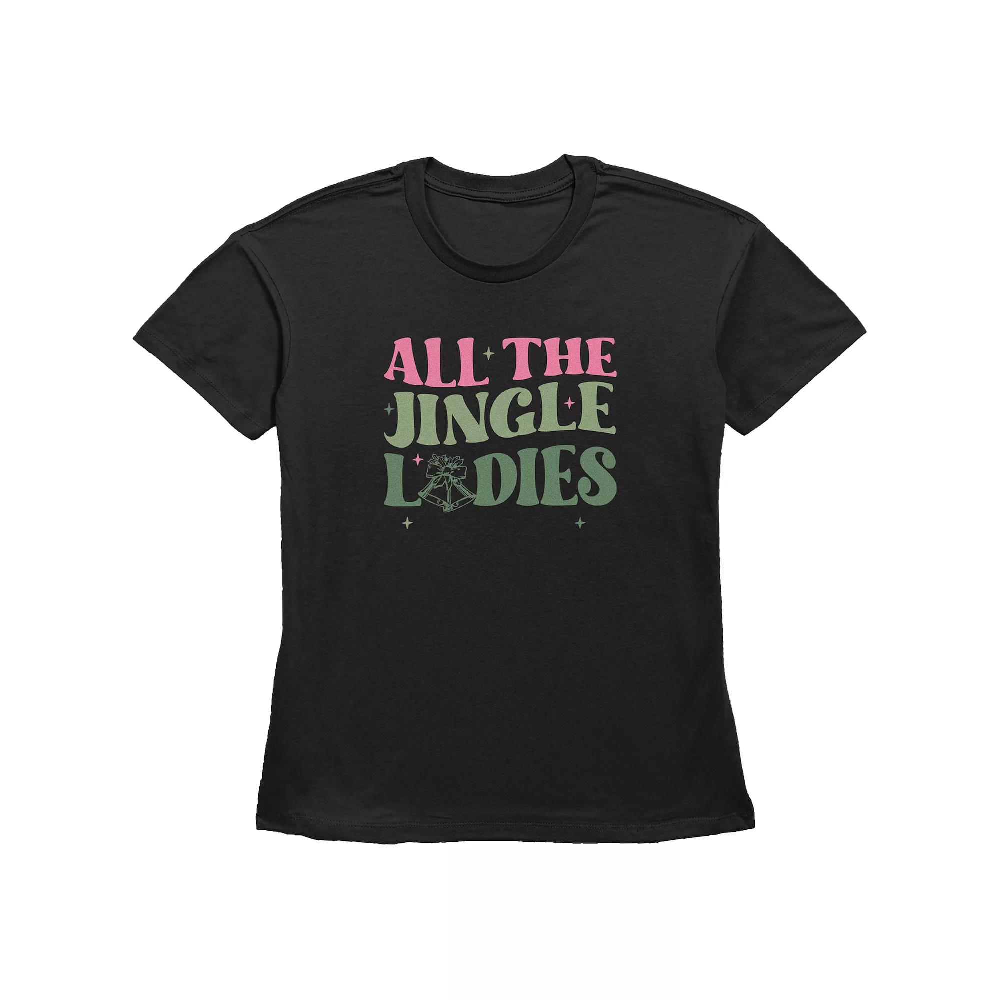Women's All The Jingle Ladies Graphic Tee, Size: XL, Black Product Image