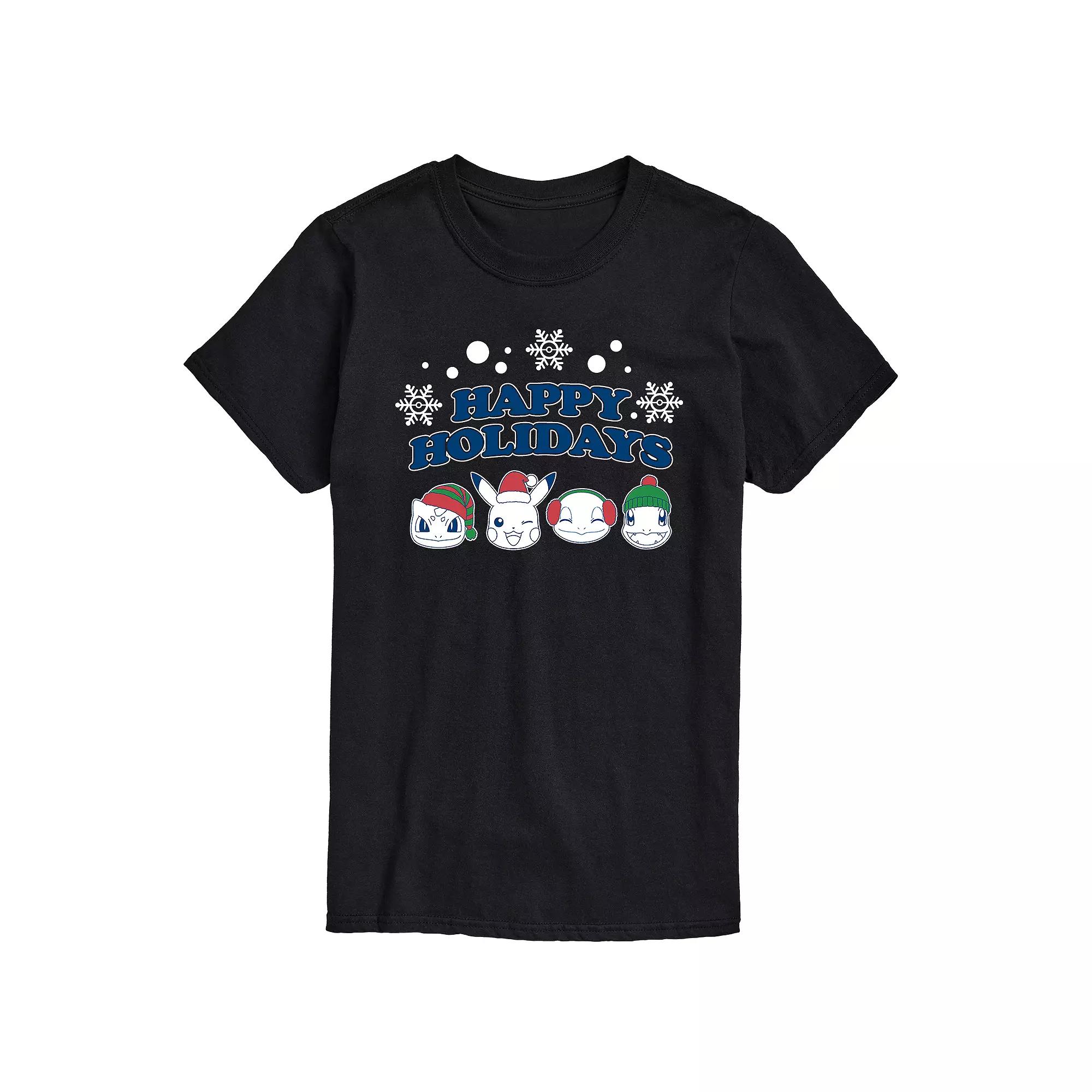 Big & Tall Pokemon Happy Holidays Tee, Men's,  Product Image