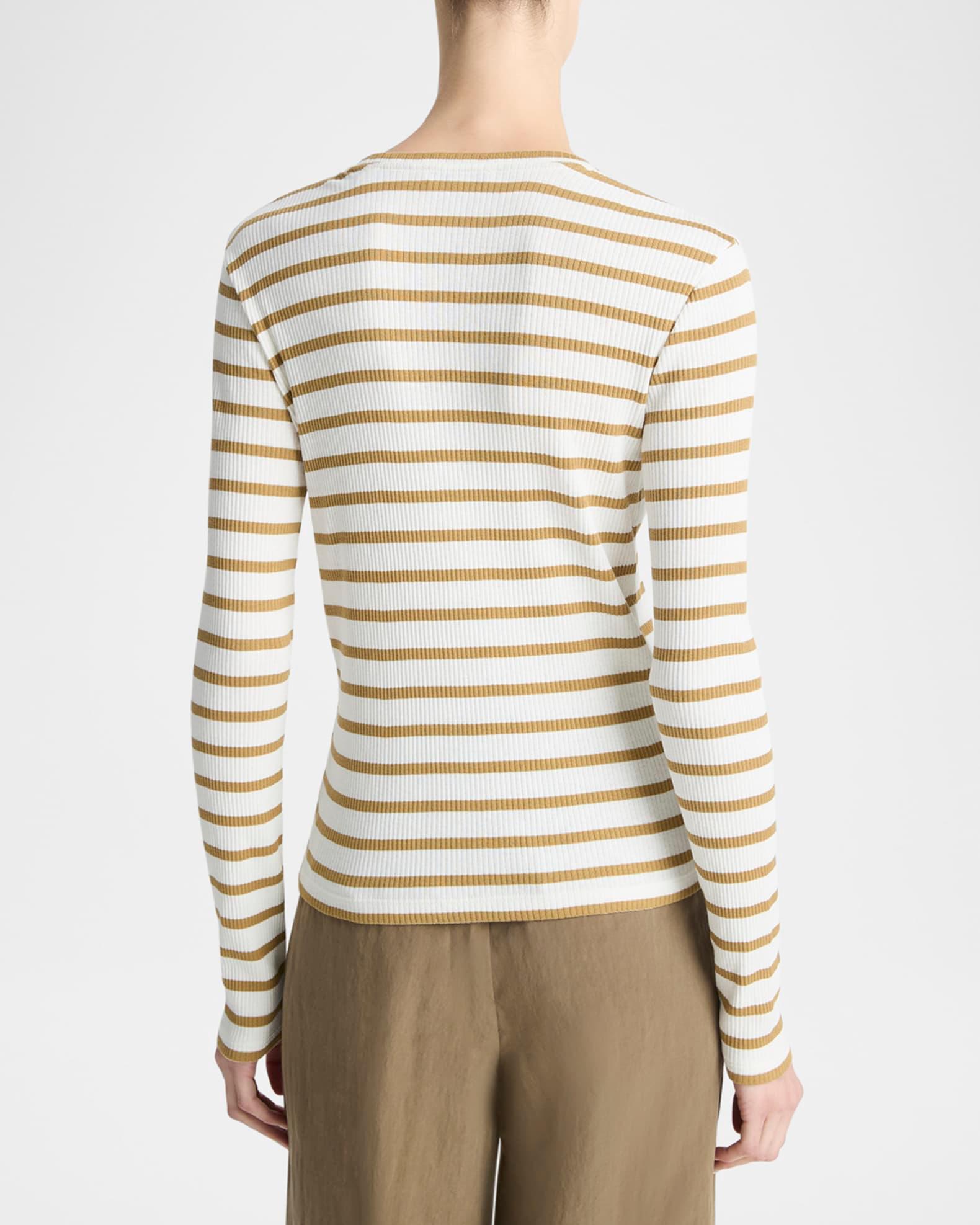 Stripe Ribbed Crewneck Top  Product Image