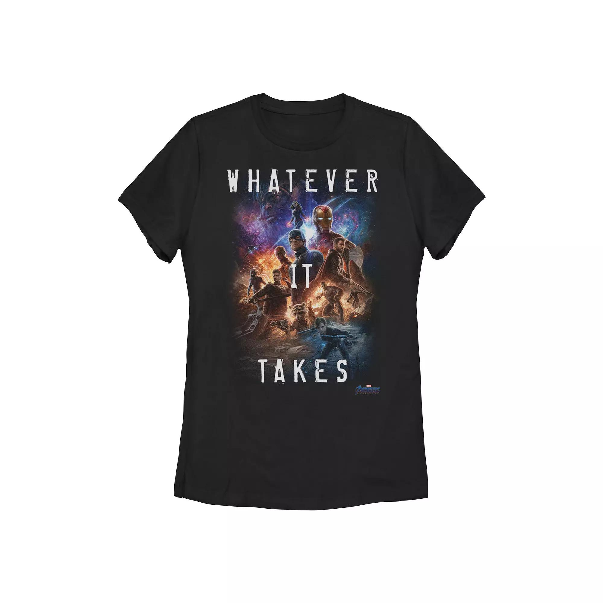 Juniors' Marvel Whatever It Takes Character Collage Tee, Girl's, Size: Small, Black Product Image