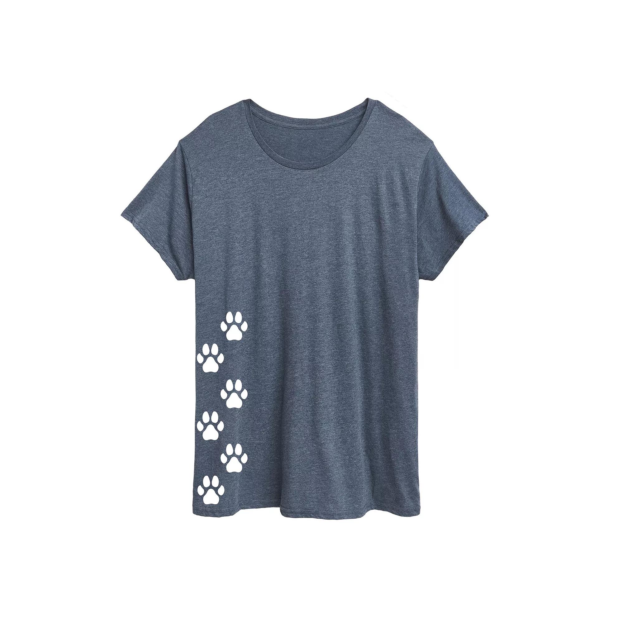 Plus Vertical Pawprints Graphic Tee, Women's,  Product Image