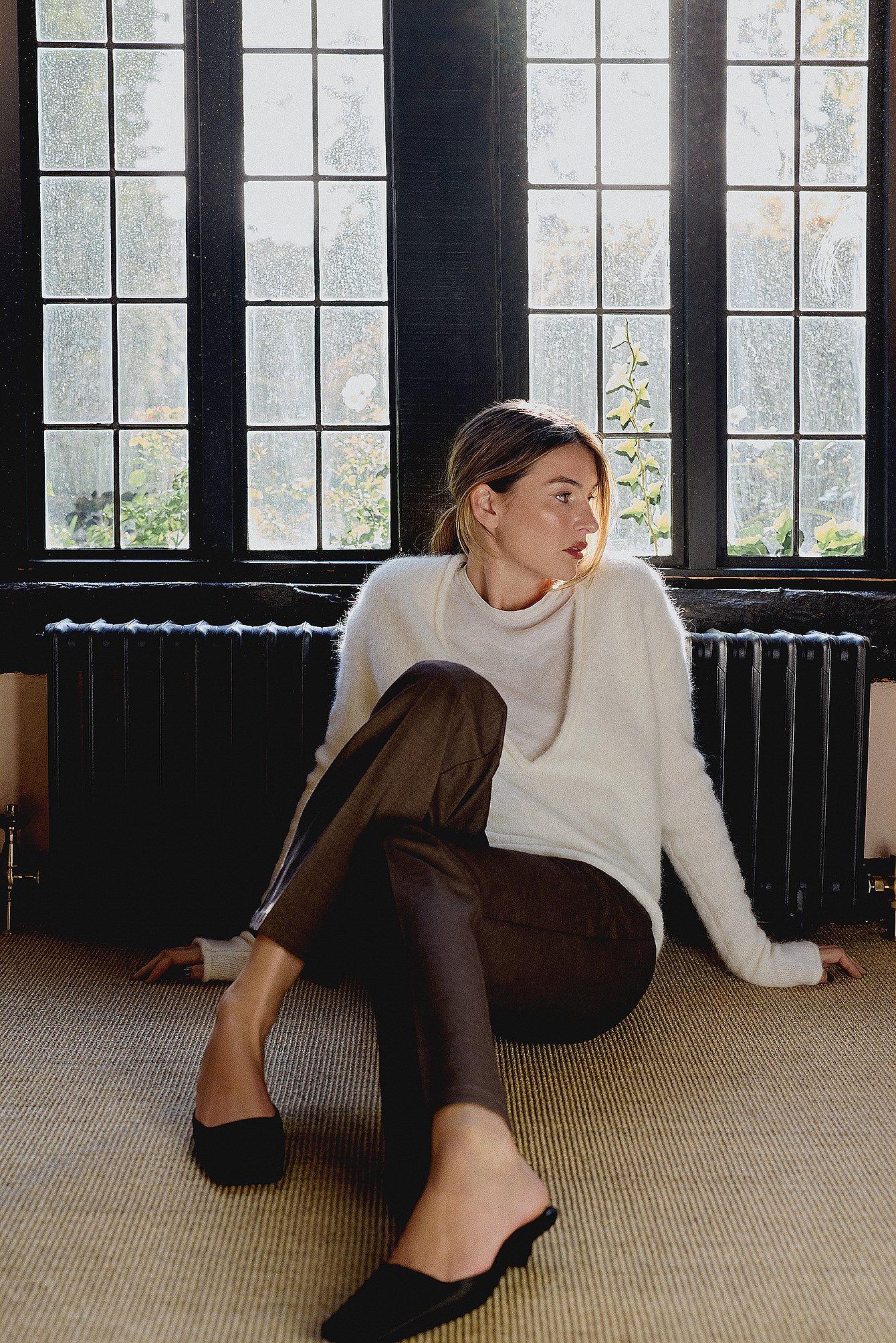 Tailored Mid Waist Trousers Grey Product Image