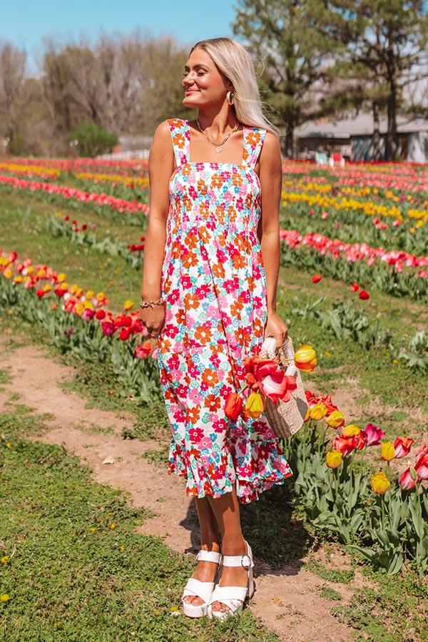 South Ocean Boulevard Smocked Midi Dress Product Image