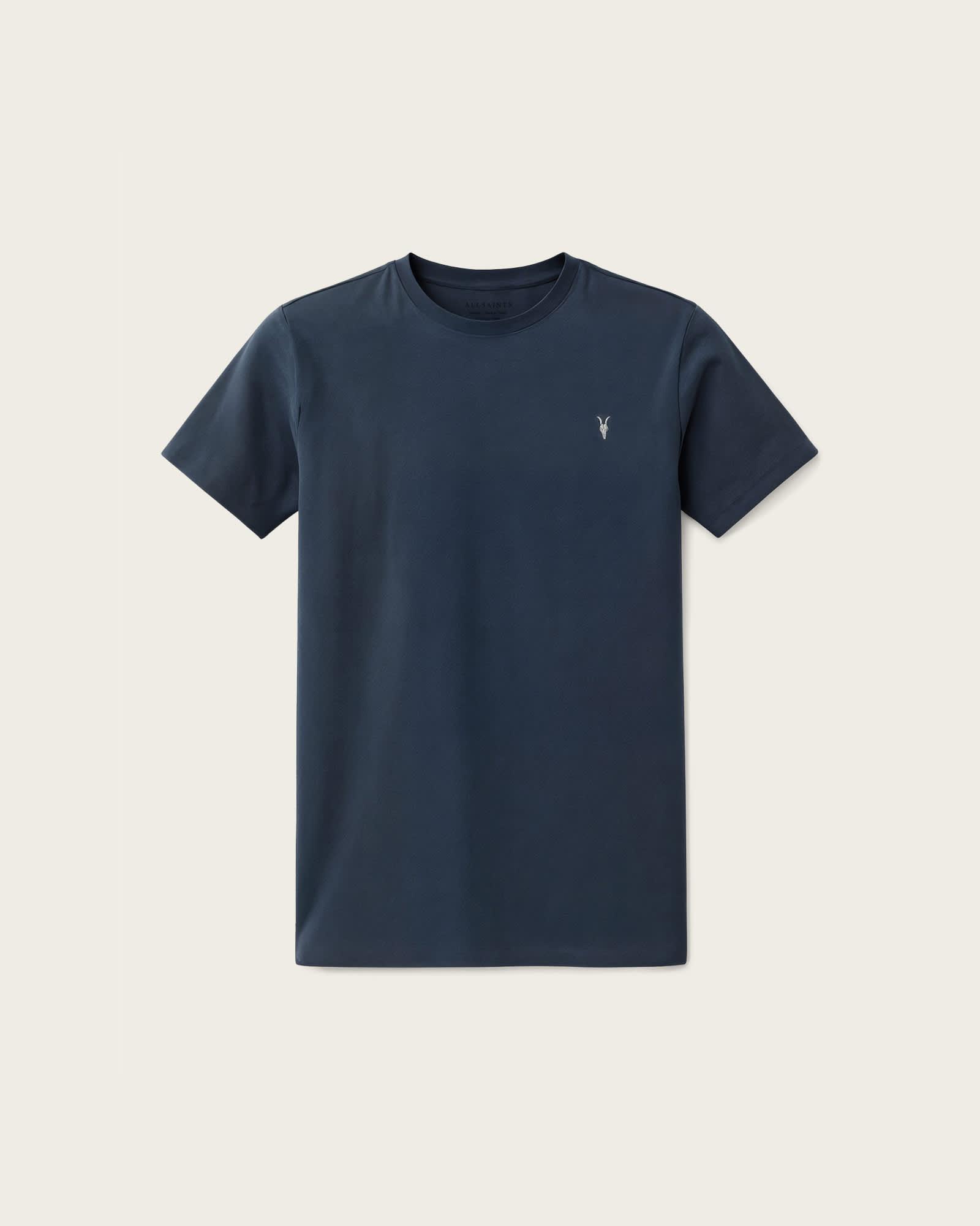 Tonic Crew Neck Slim Ramskull T-Shirt NAVY BLUE | ALLSAINTS US Product Image