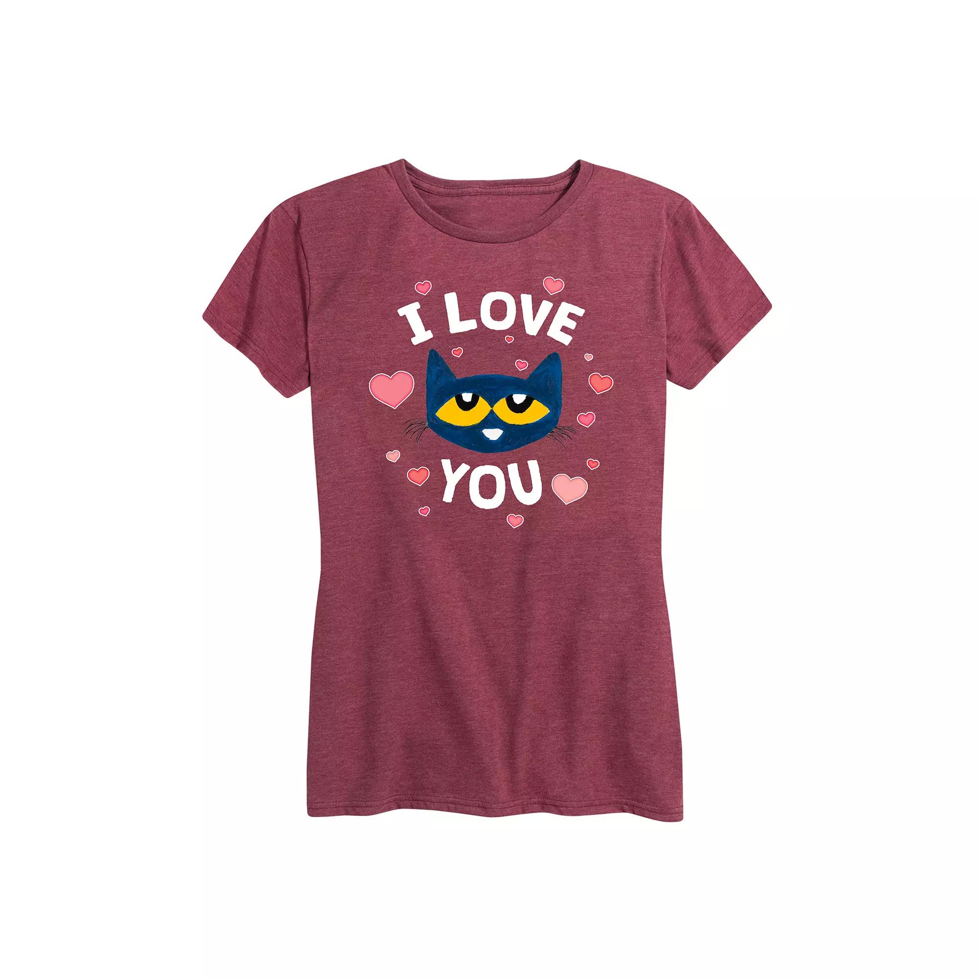 Women's Pete The Cat I Love You Pete Face Graphic Tee,  Product Image