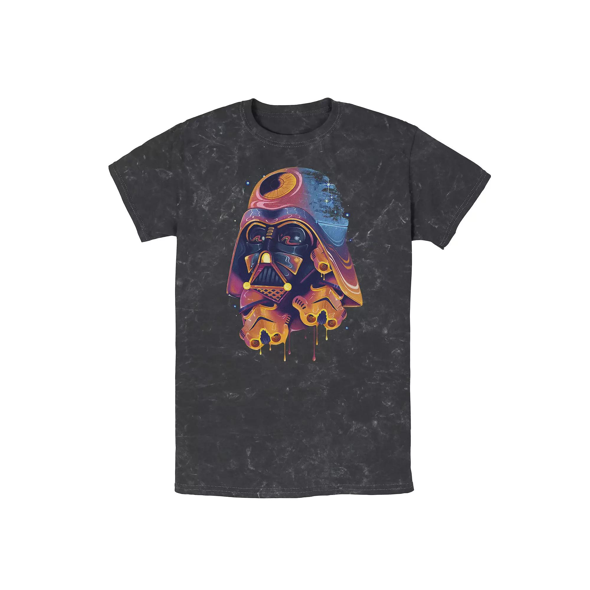 Men's Star Wars Colorful Melted Vader Collage Wash Tee,  Product Image
